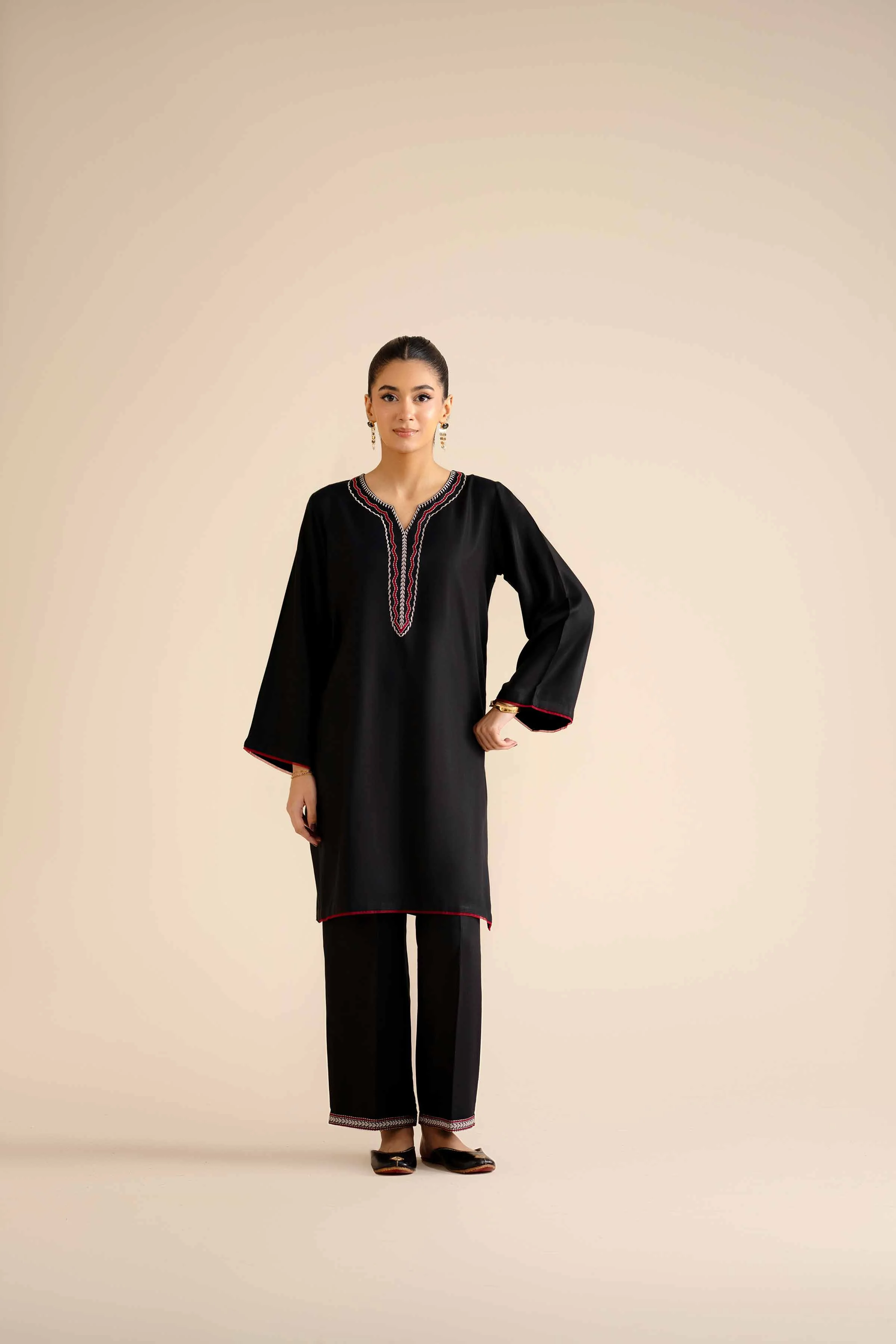 2 Piece - Embroidered Suit - PW25-286 - Image 5