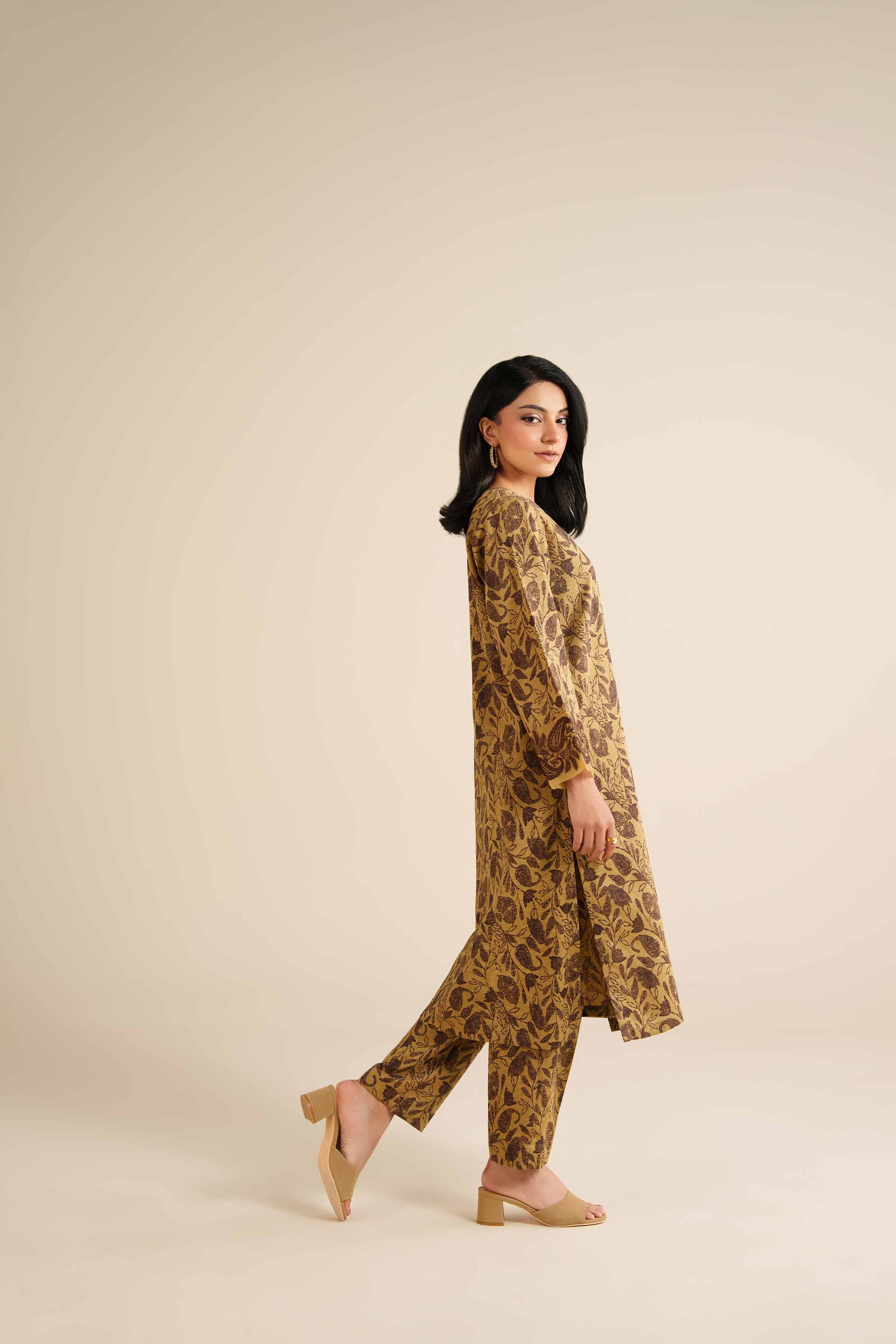 2 Piece - Printed Embroidered Suit - PW25-293 - Image 4