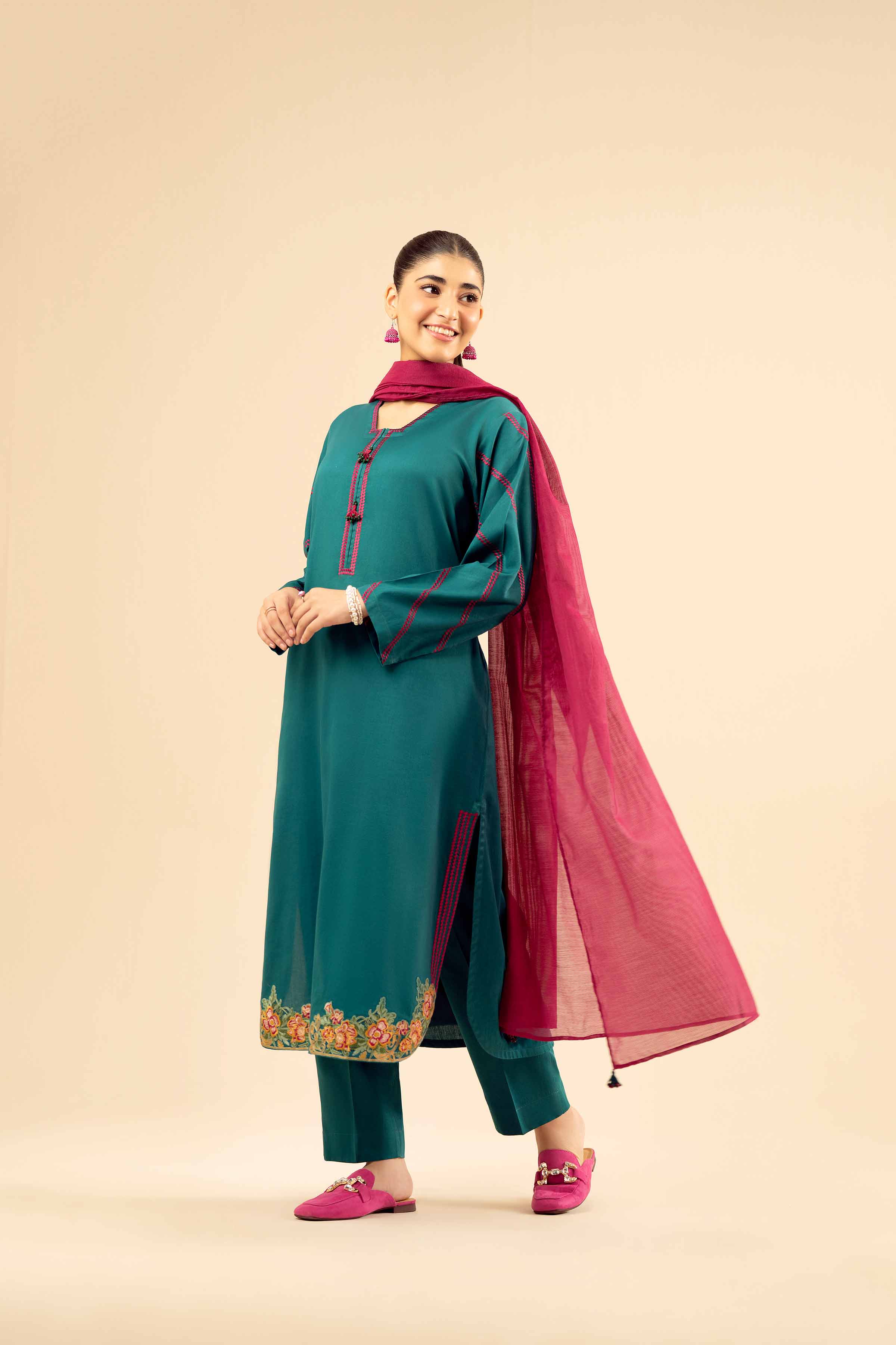 3 Piece - Embroidered Suit - PW25-30 - Image 4