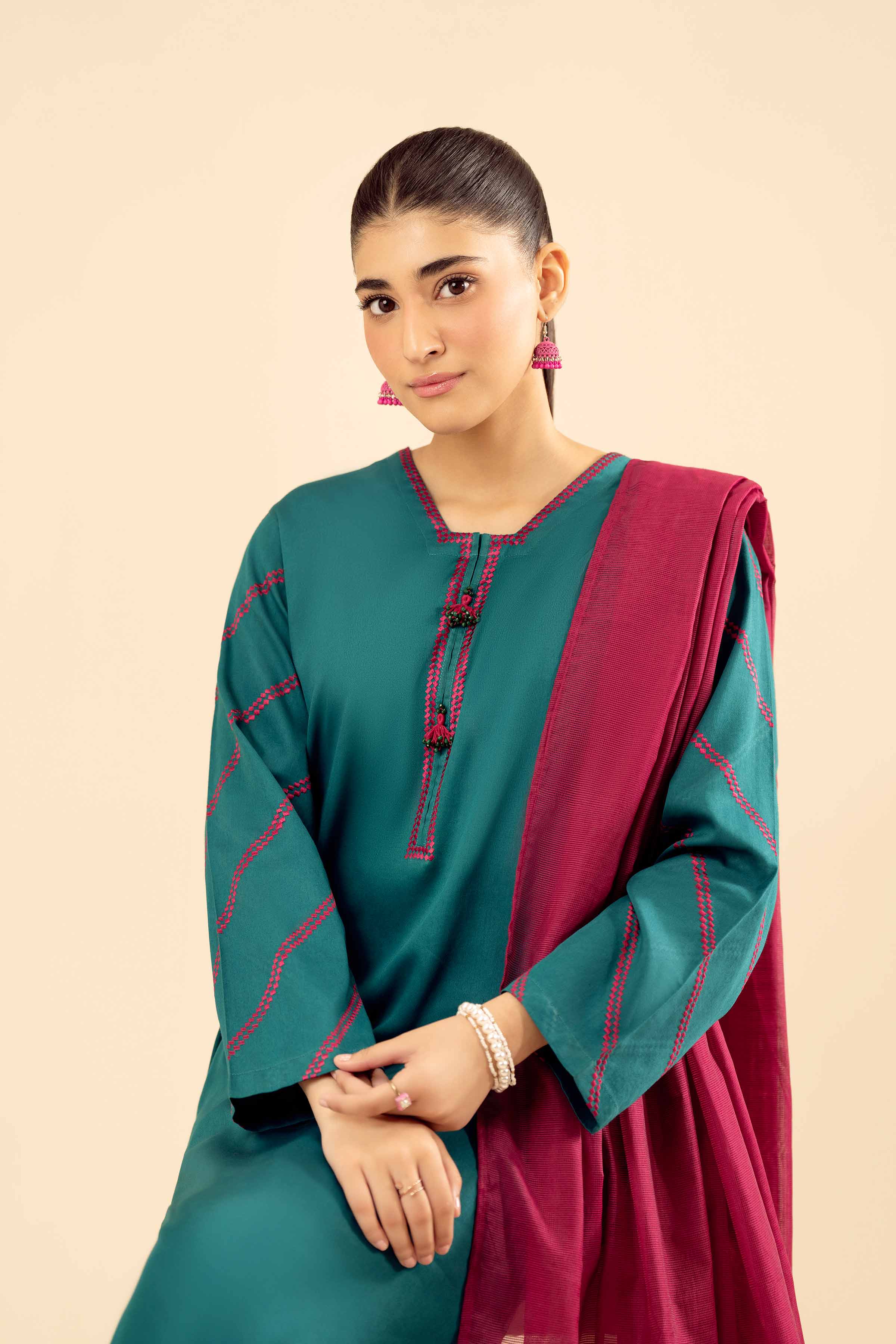 3 Piece - Embroidered Suit - PW25-30 - Image 7