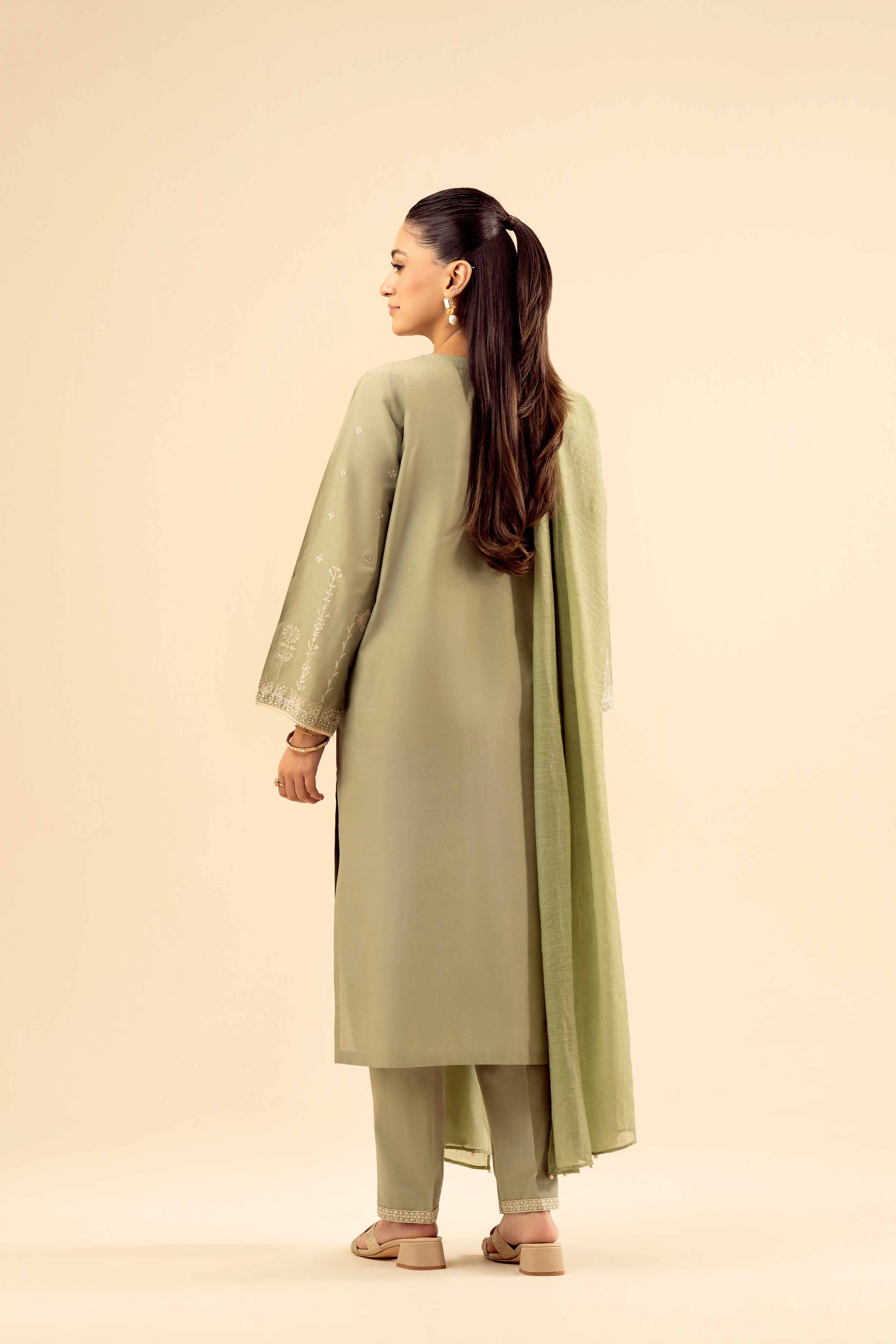 2 Piece - Embroidered Suit - PW25-31 - Image 3