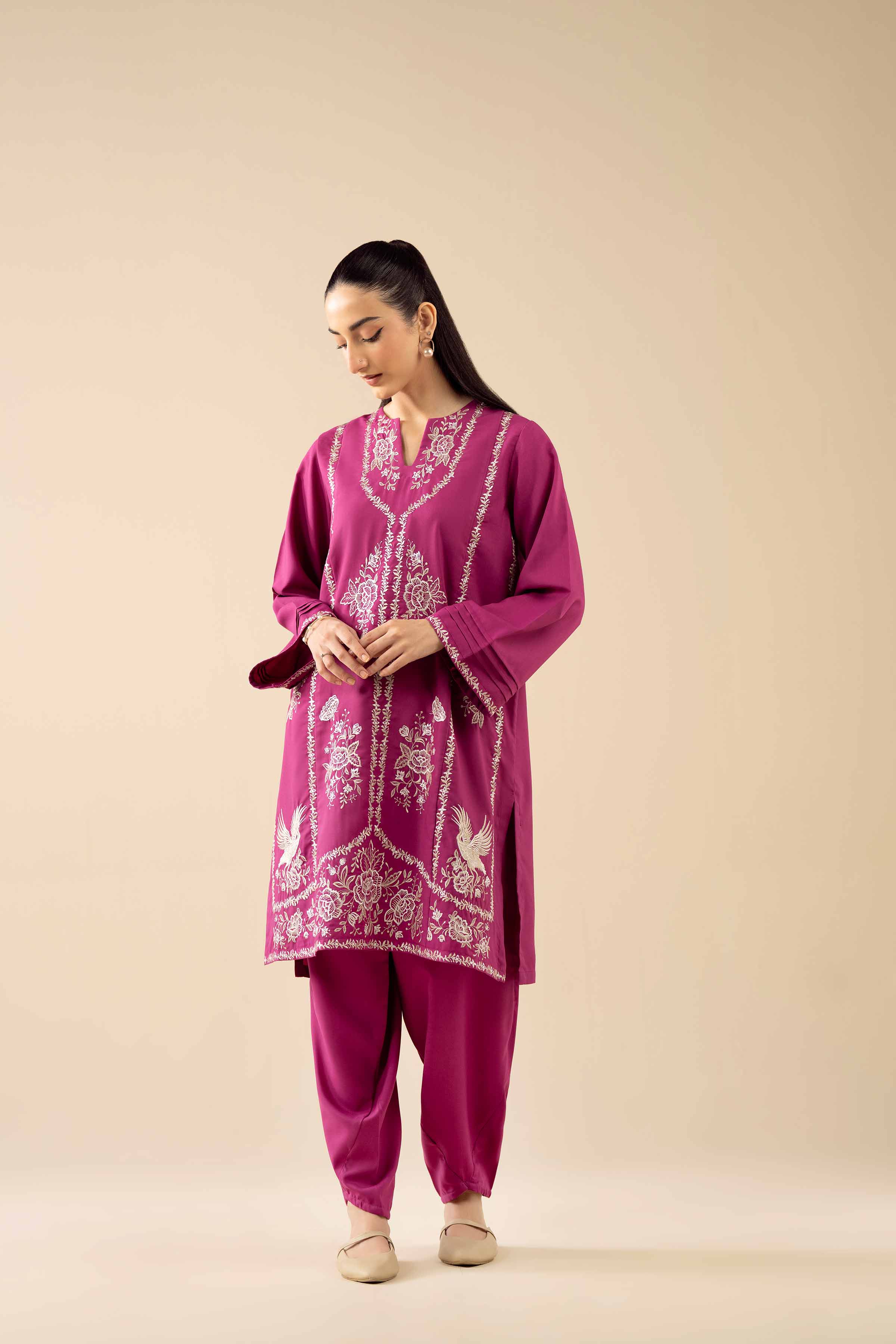 2 Piece - Embroidered Suit - PW25-379 - Image 4