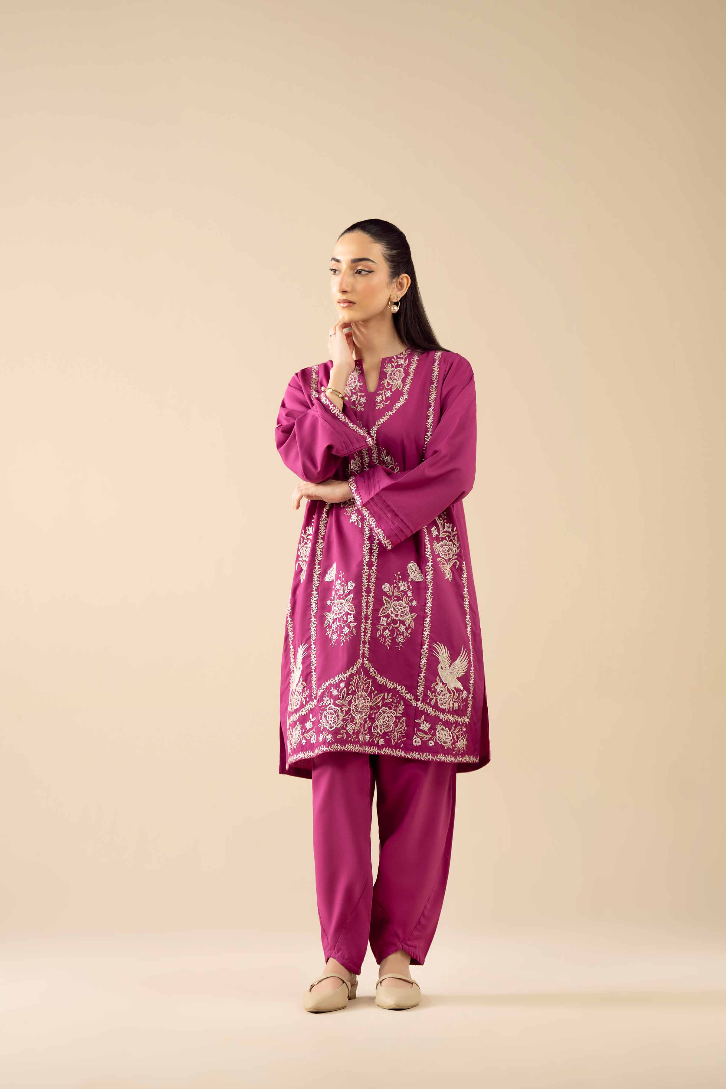 2 Piece - Embroidered Suit - PW25-379 - Image 5