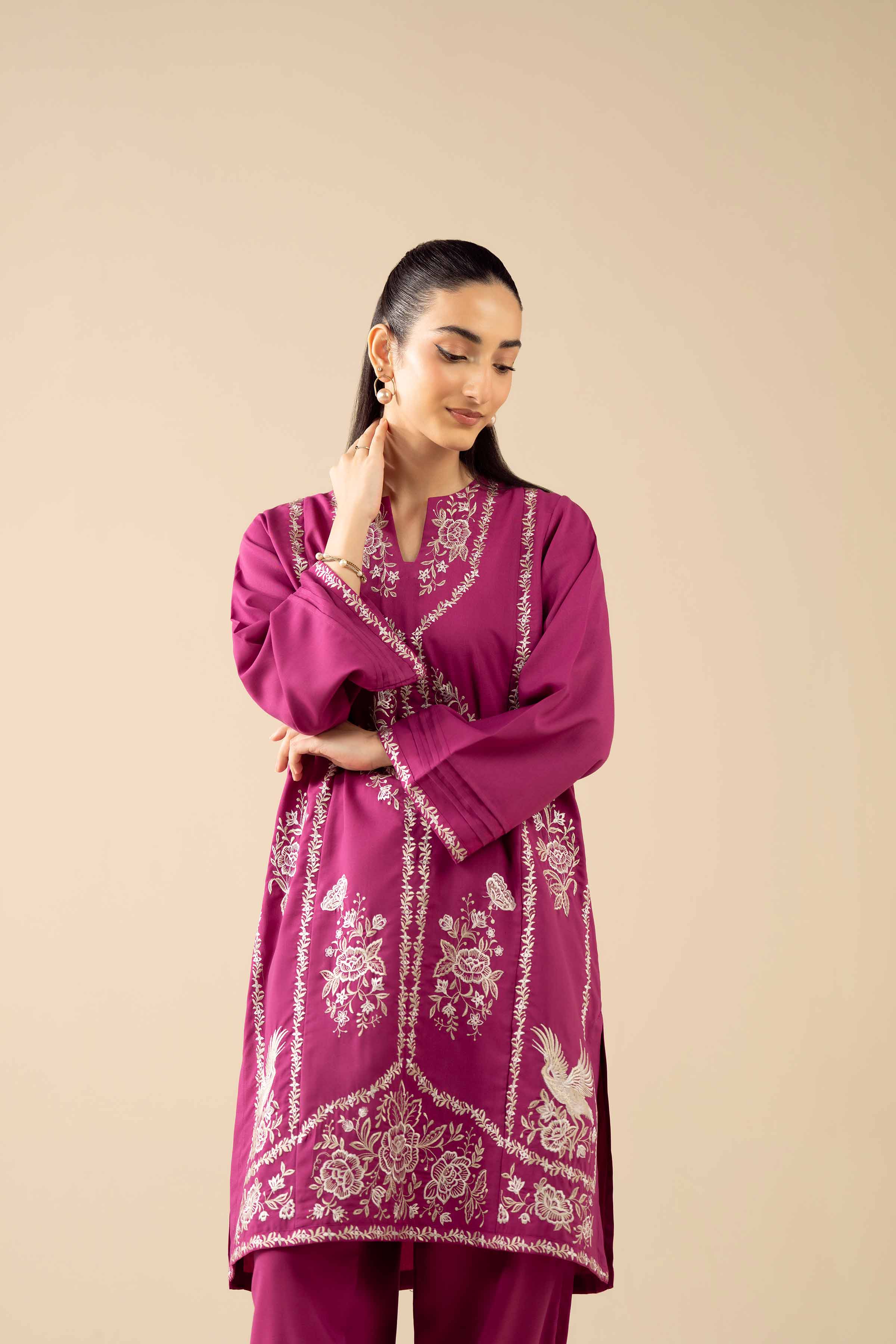 2 Piece - Embroidered Suit - PW25-379 - Image 7