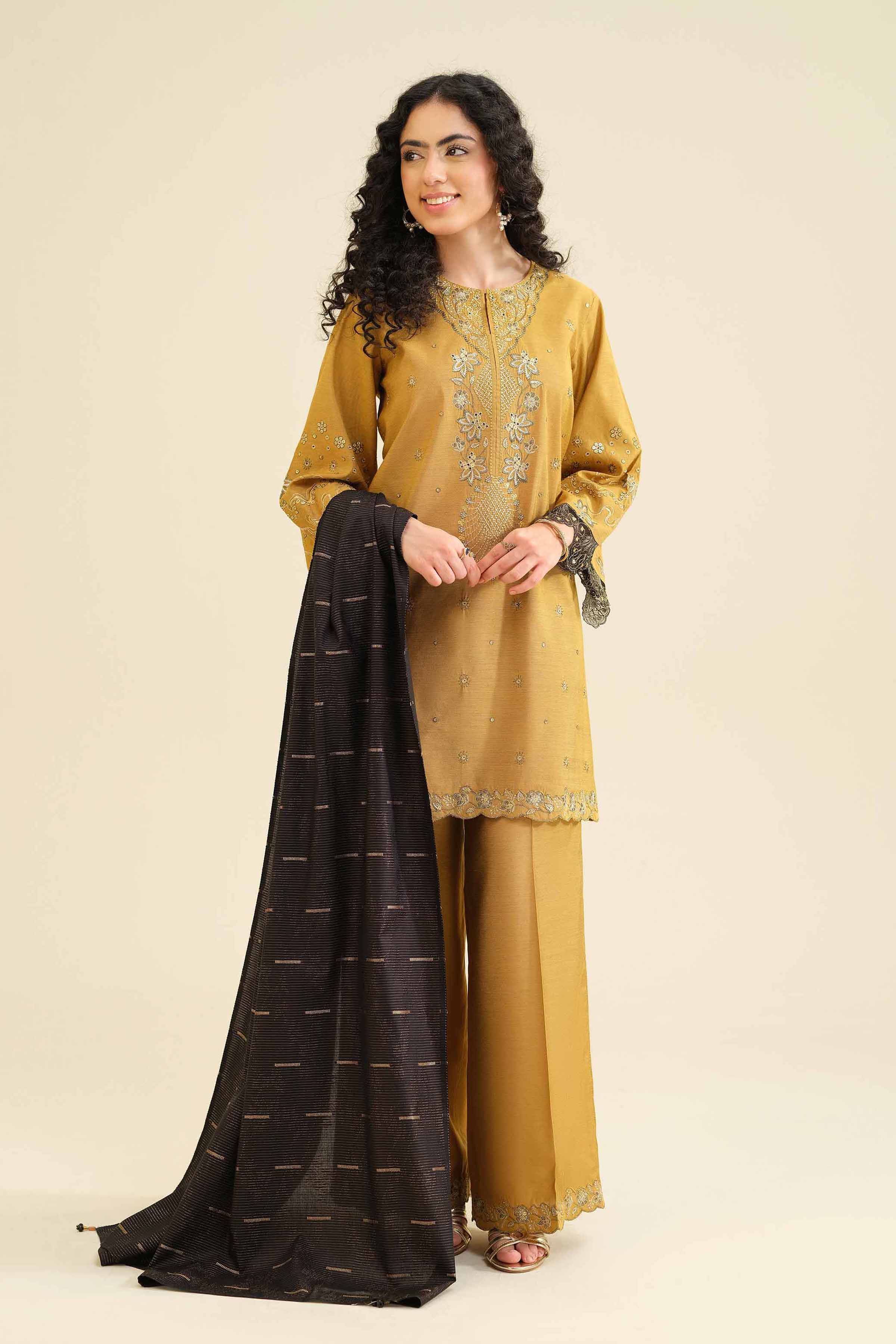 3 Piece - Embroidered Suit - PW25-401 - Image 2