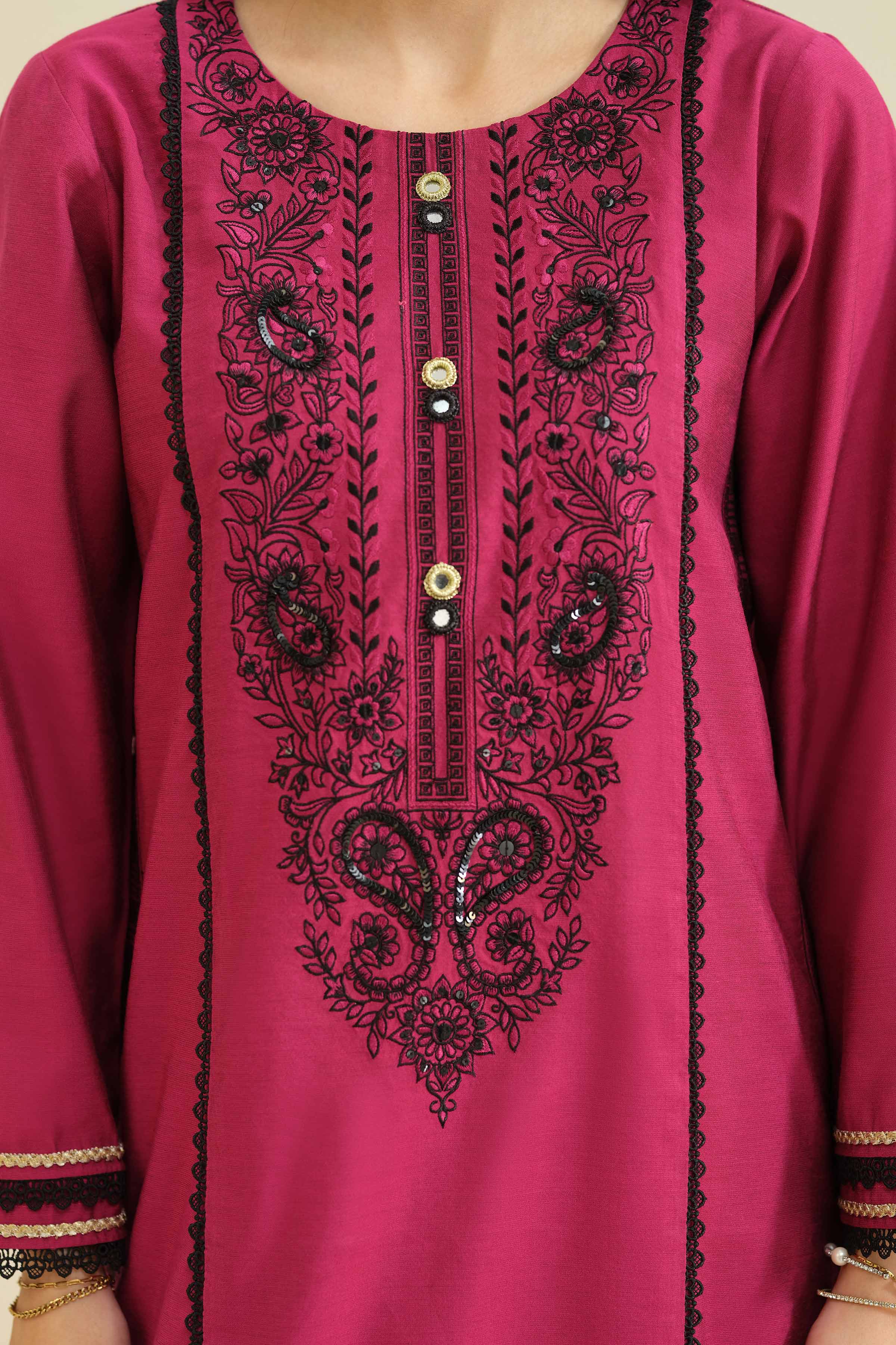 3 Piece - Embroidered Suit - PW25-402 - Image 7