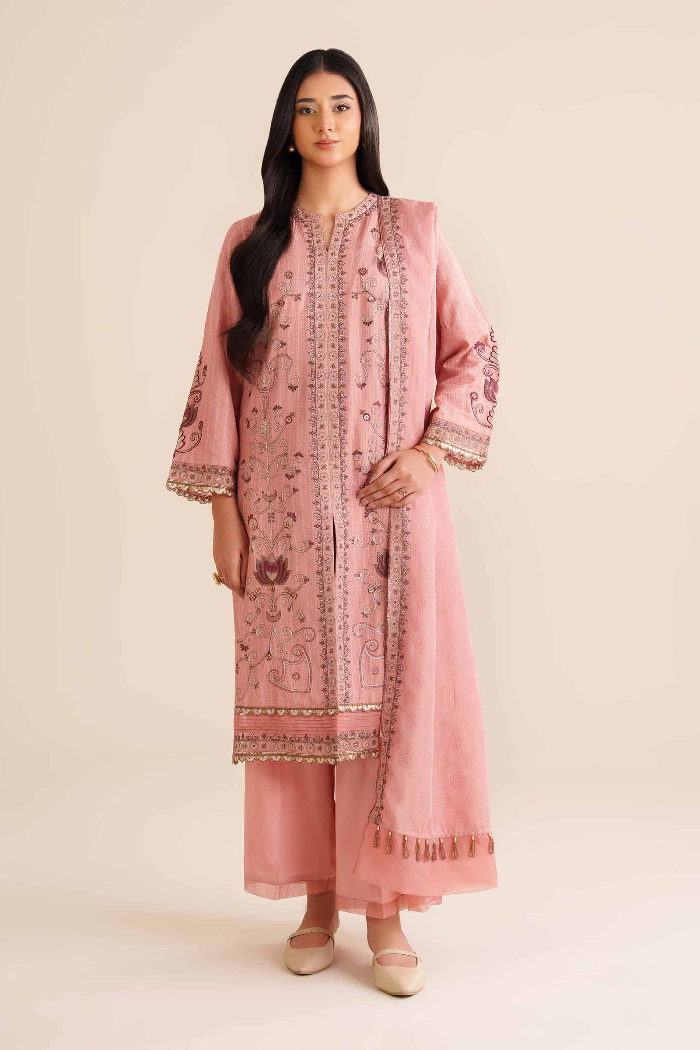 3 Piece - Embroidered Suit - PW25-405 - Image 2