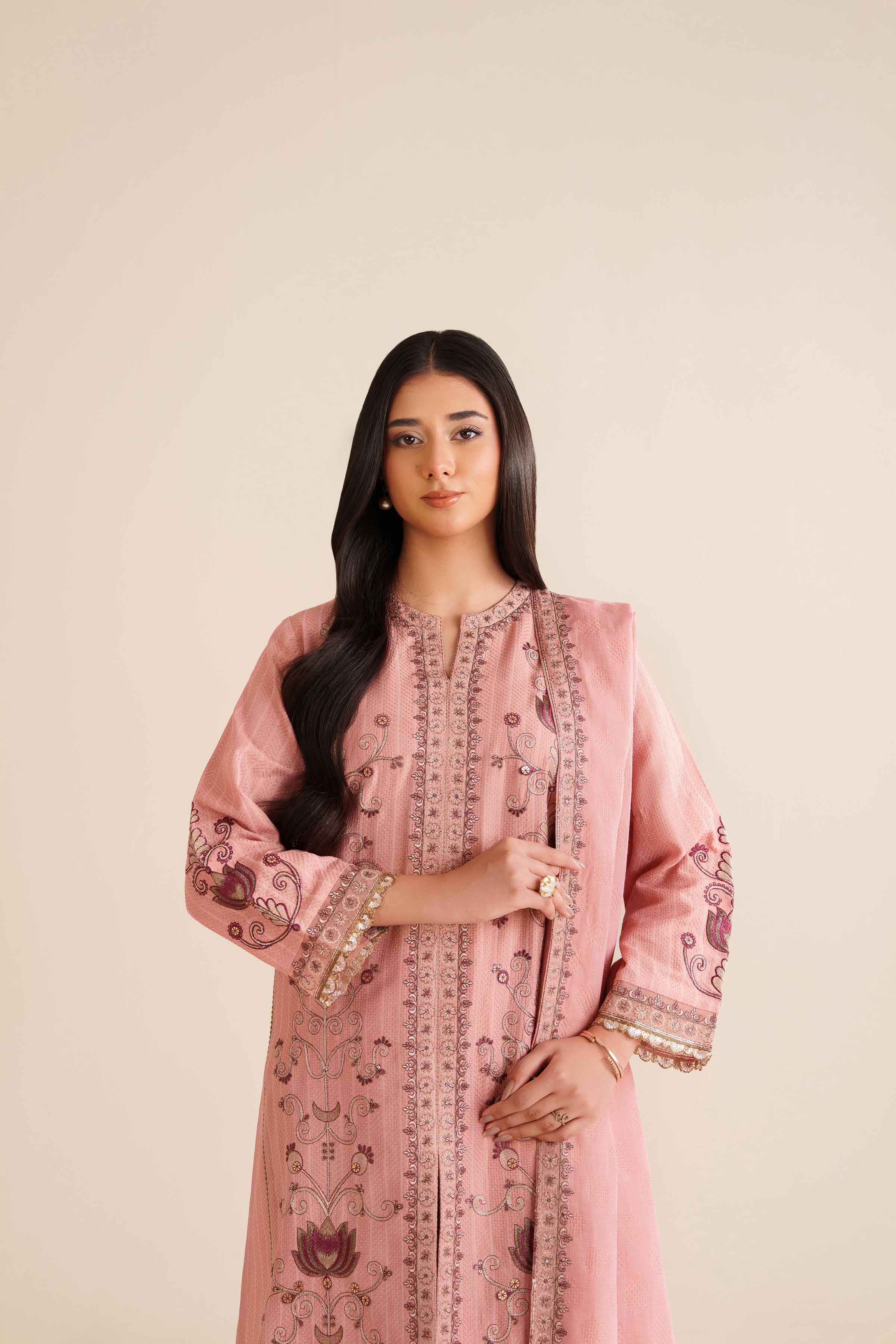 3 Piece - Embroidered Suit - PW25-405 - Image 6