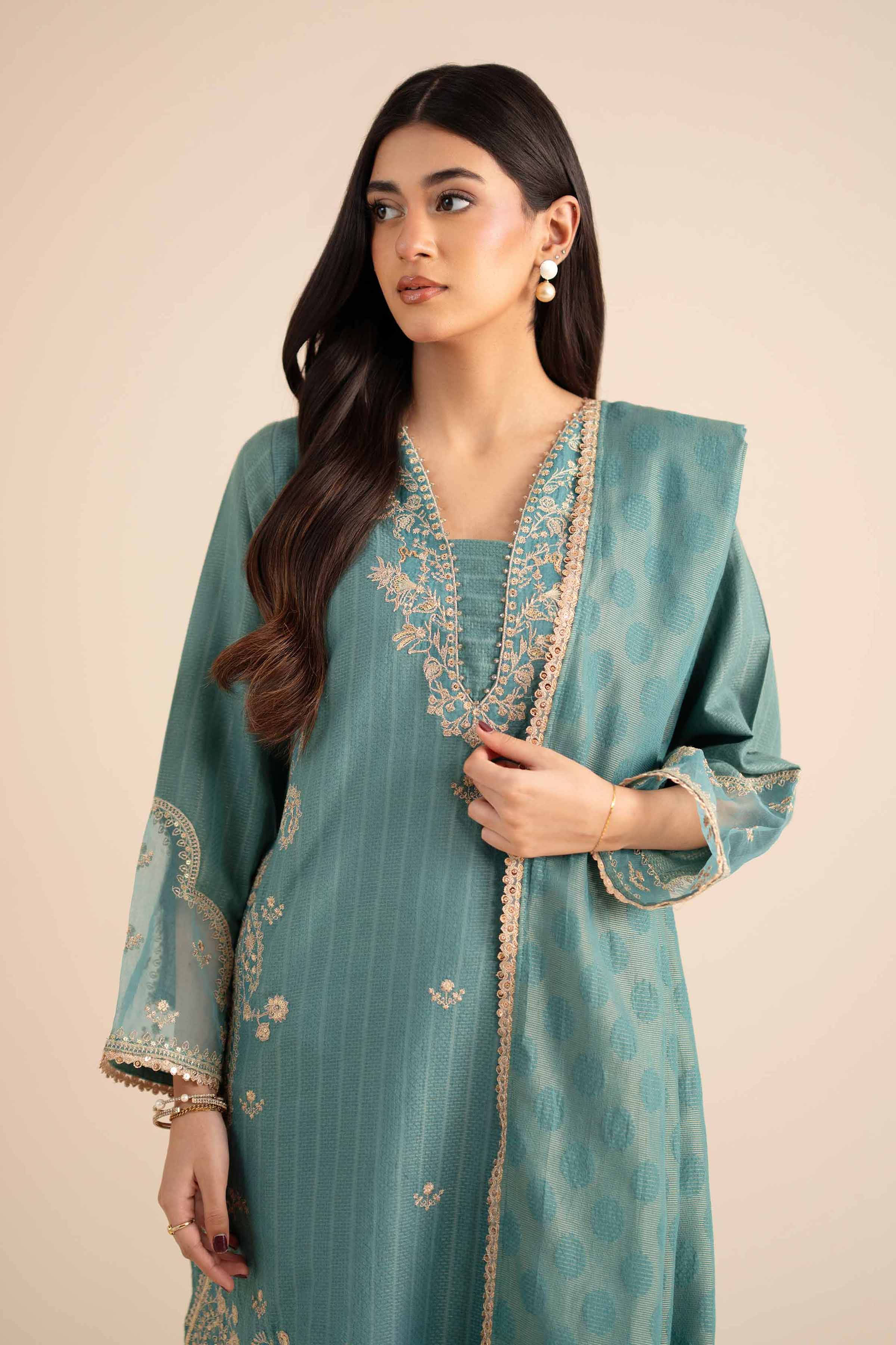 3 Piece - Embroidered Suit - PW25-406