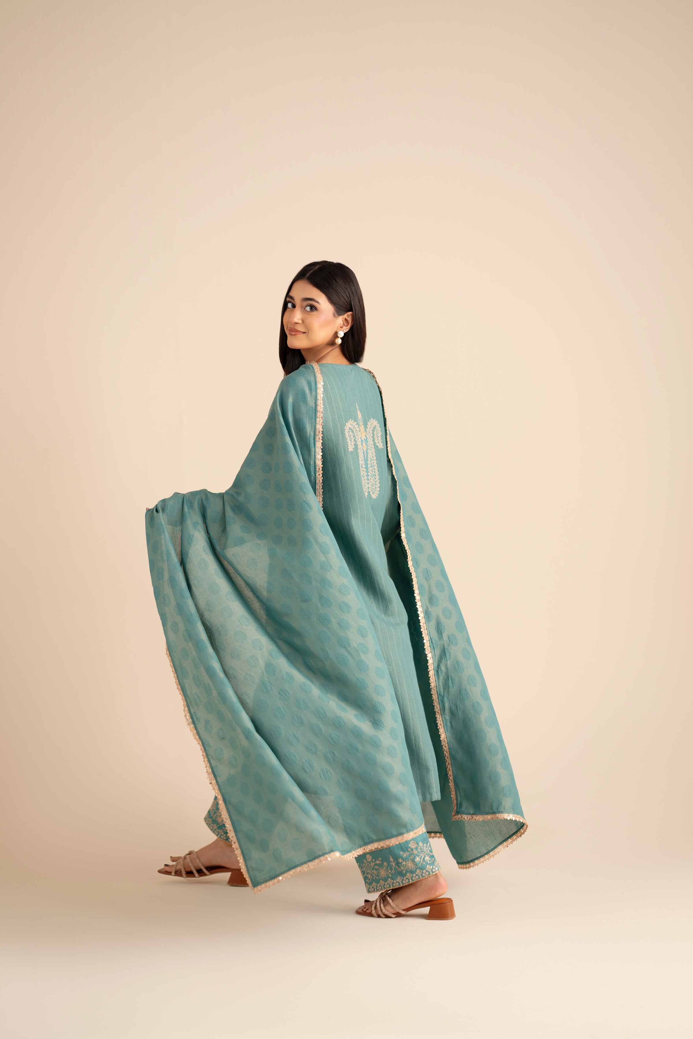 3 Piece - Embroidered Suit - PW25-406 - Image 4