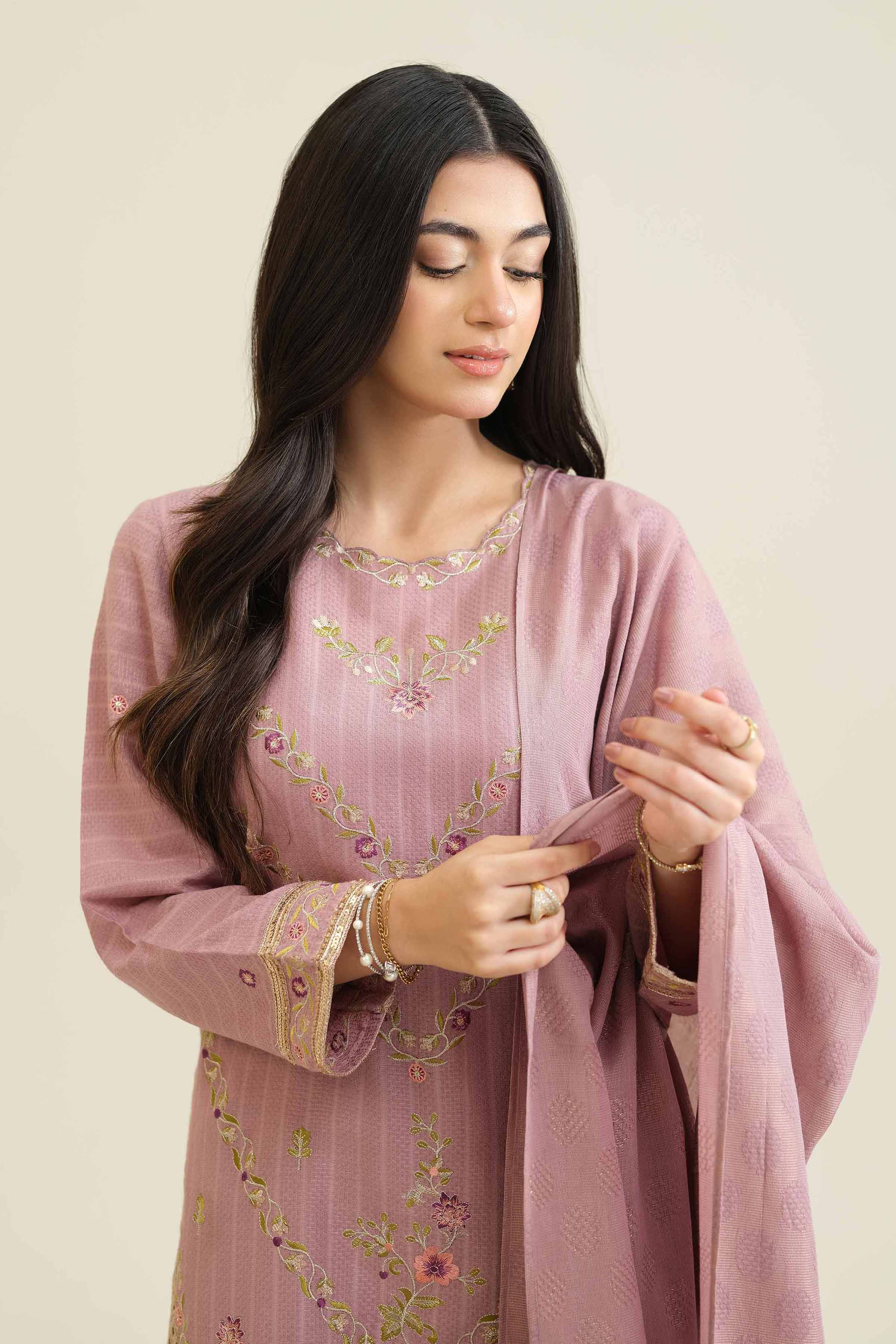 3 Piece - Embroidered Suit - PW25-407 - Image 2