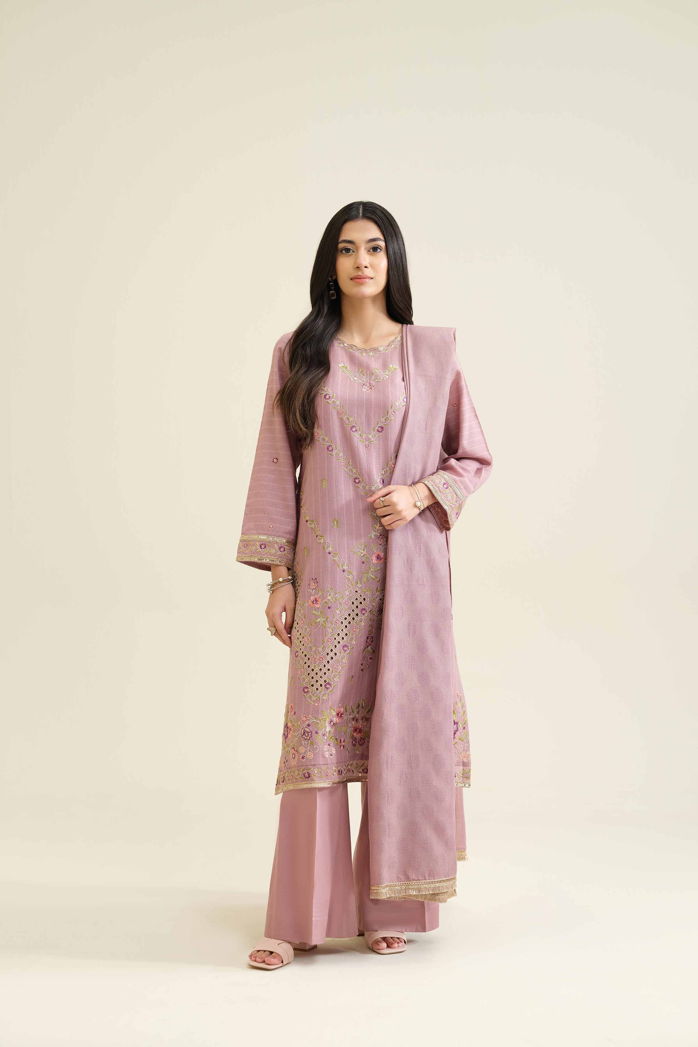 3 Piece - Embroidered Suit - PW25-407 - Image 4