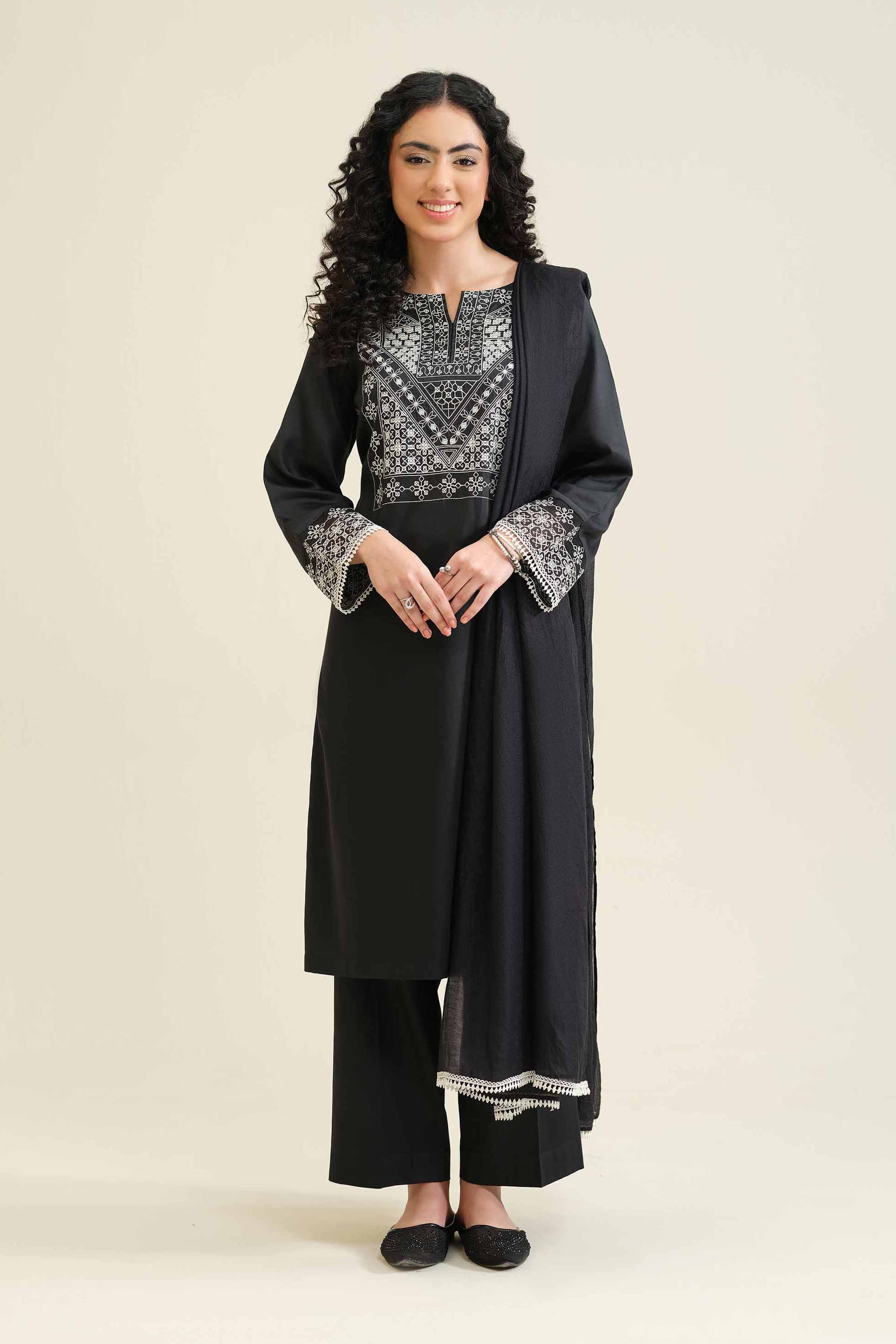 3 Piece - Embroidered Suit - PW25-411 - Image 2