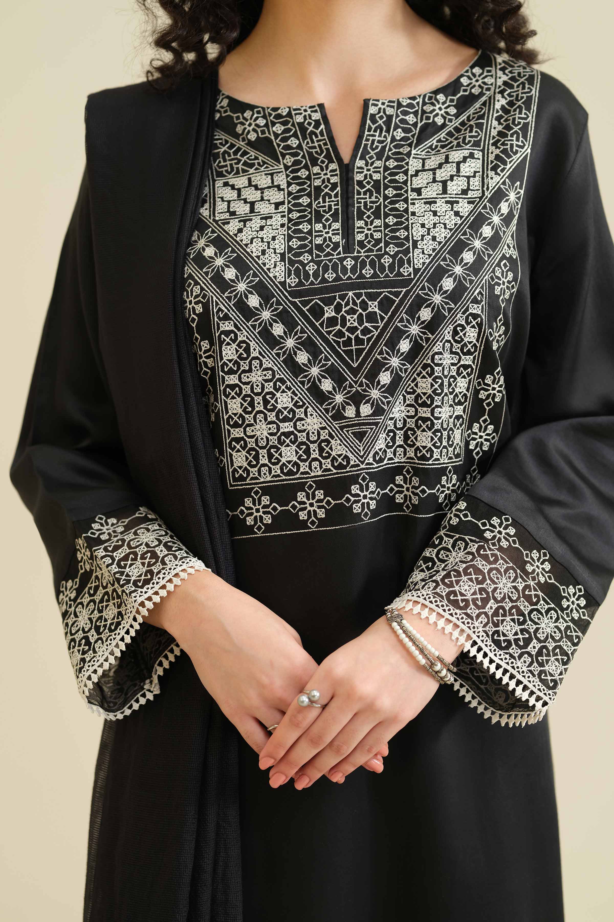 3 Piece - Embroidered Suit - PW25-411 - Image 6