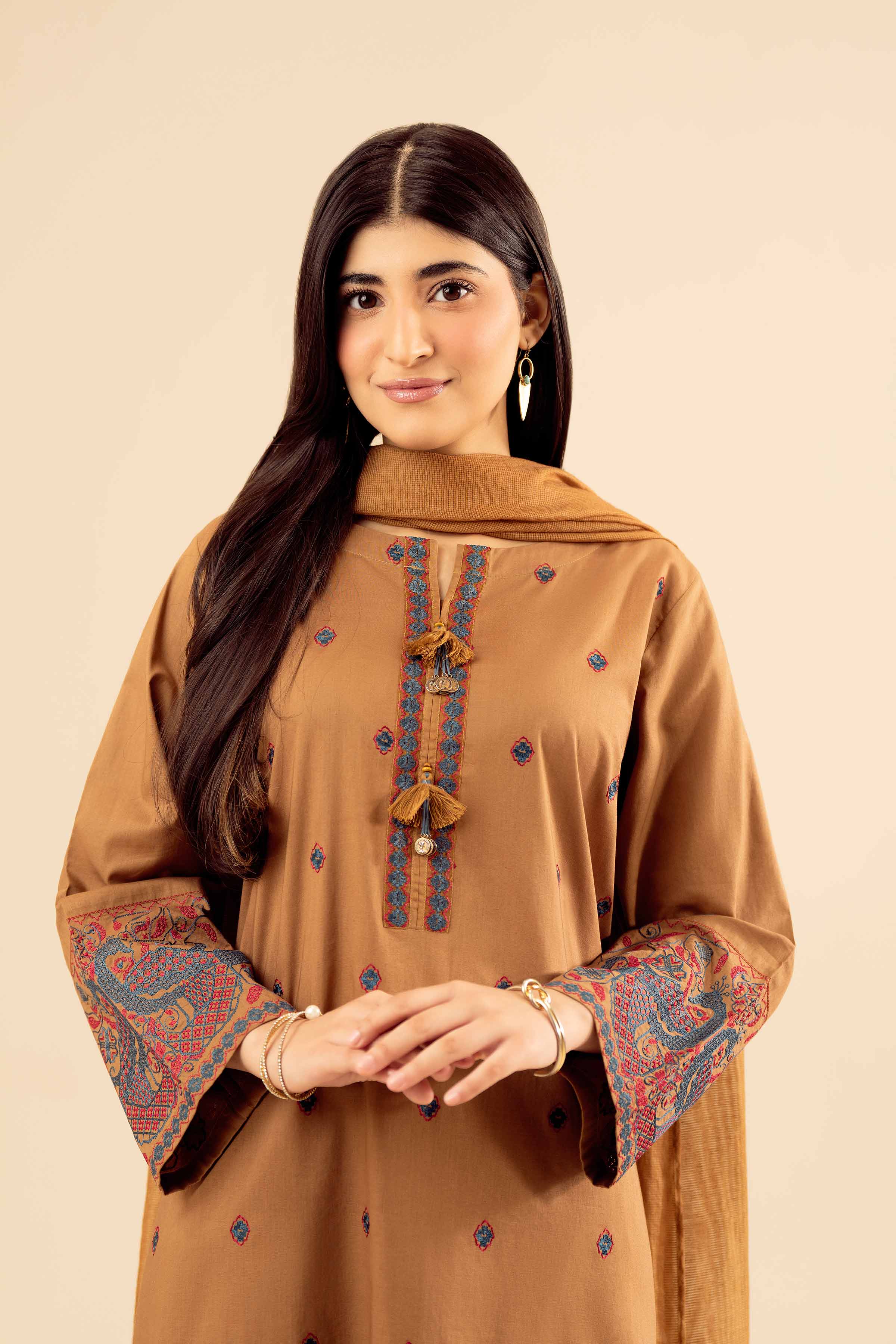 3 Piece - Embroidered Suit - PW25-412 - Image 6