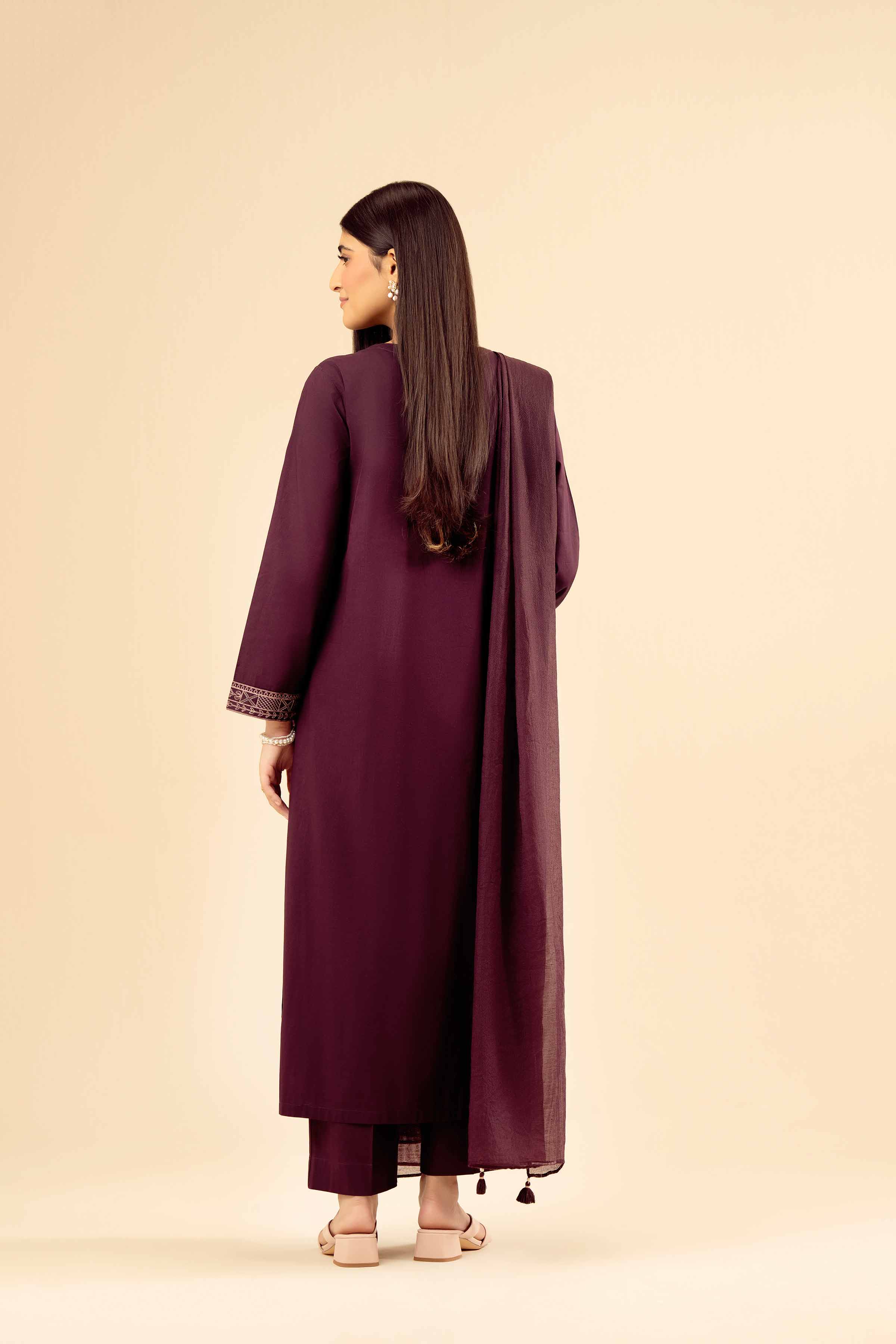3 Piece - Embroidered Suit - PW25-413 - Image 3