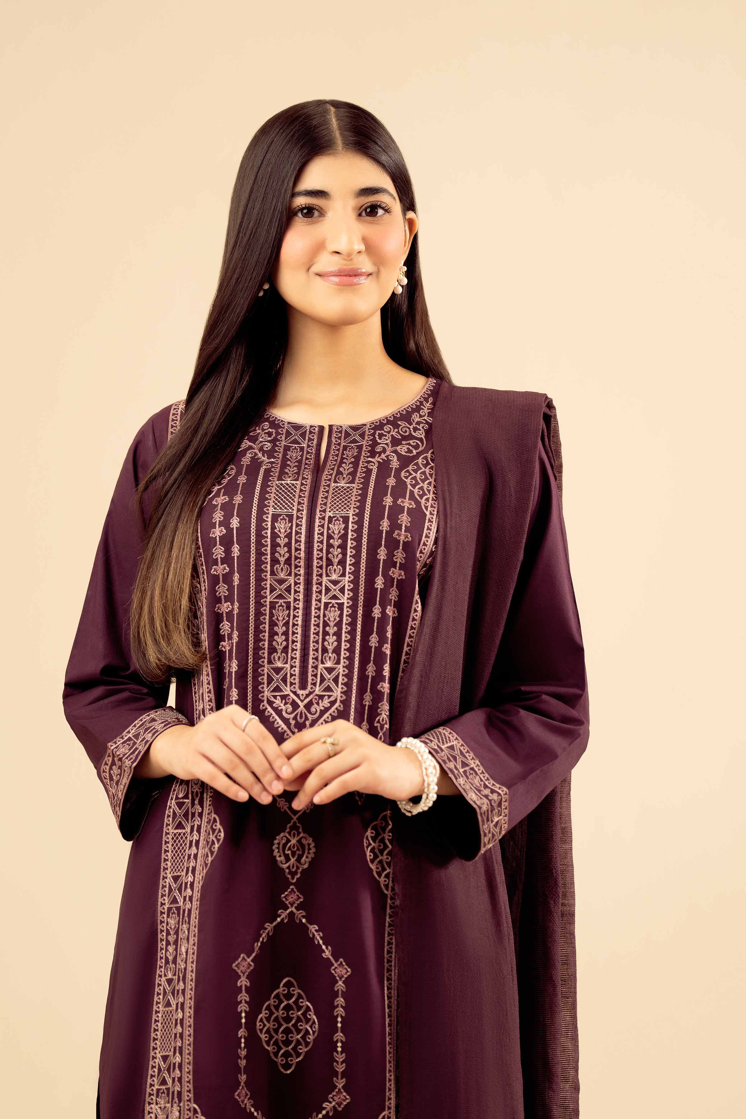 3 Piece - Embroidered Suit - PW25-413 - Image 6