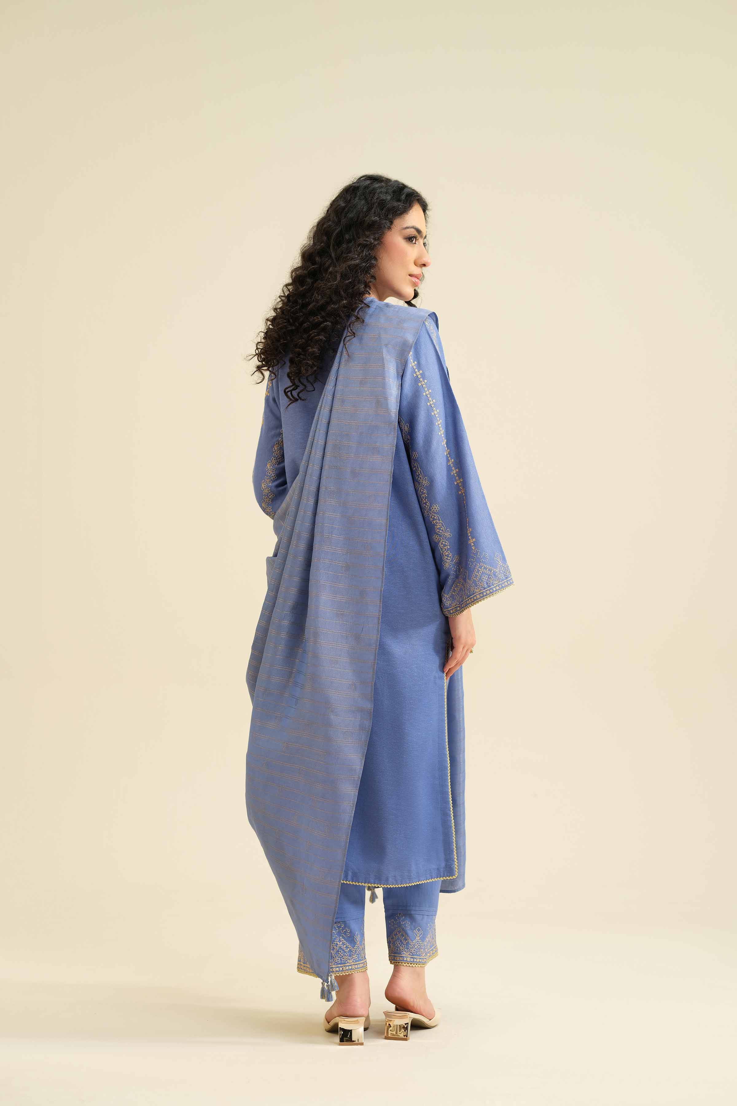 3 Piece - Embroidered Suit - PW25-417 - Image 3