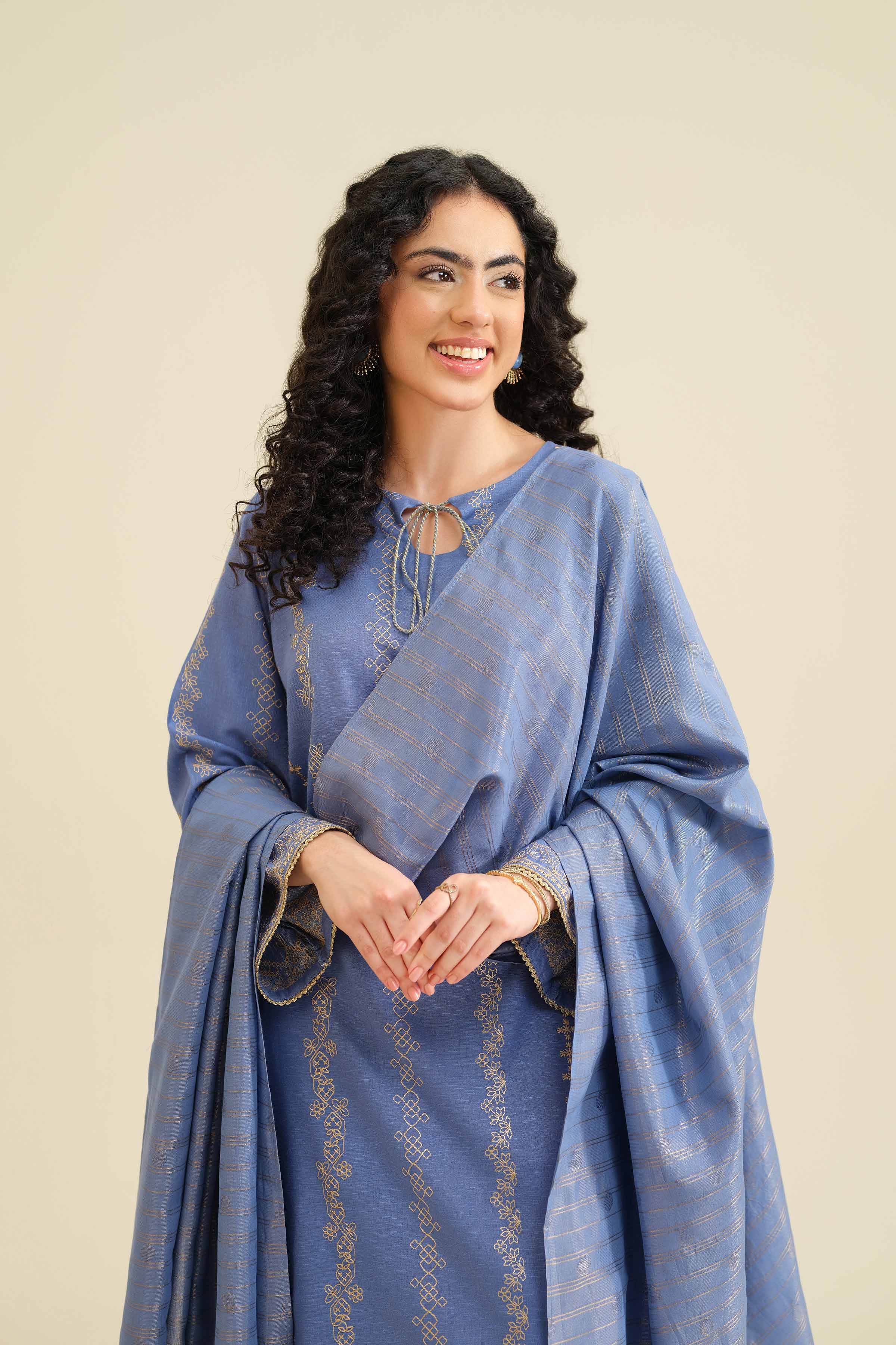 3 Piece - Embroidered Suit - PW25-417 - Image 5