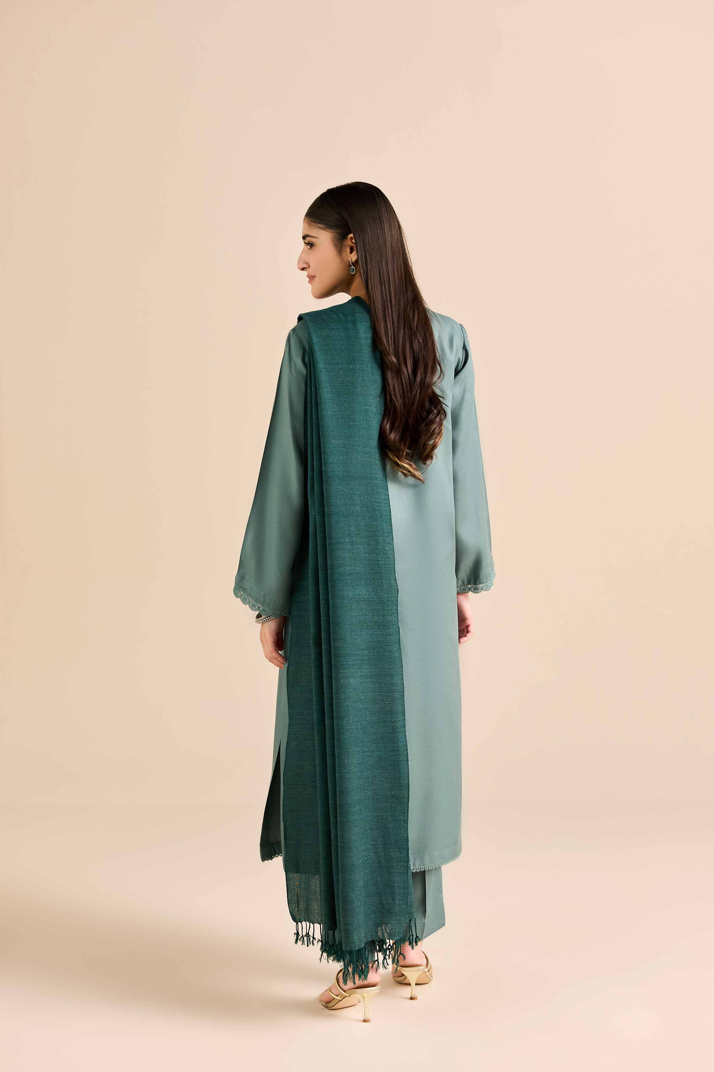 3 Piece - Embroidered Suit - PW25-423 - Image 3