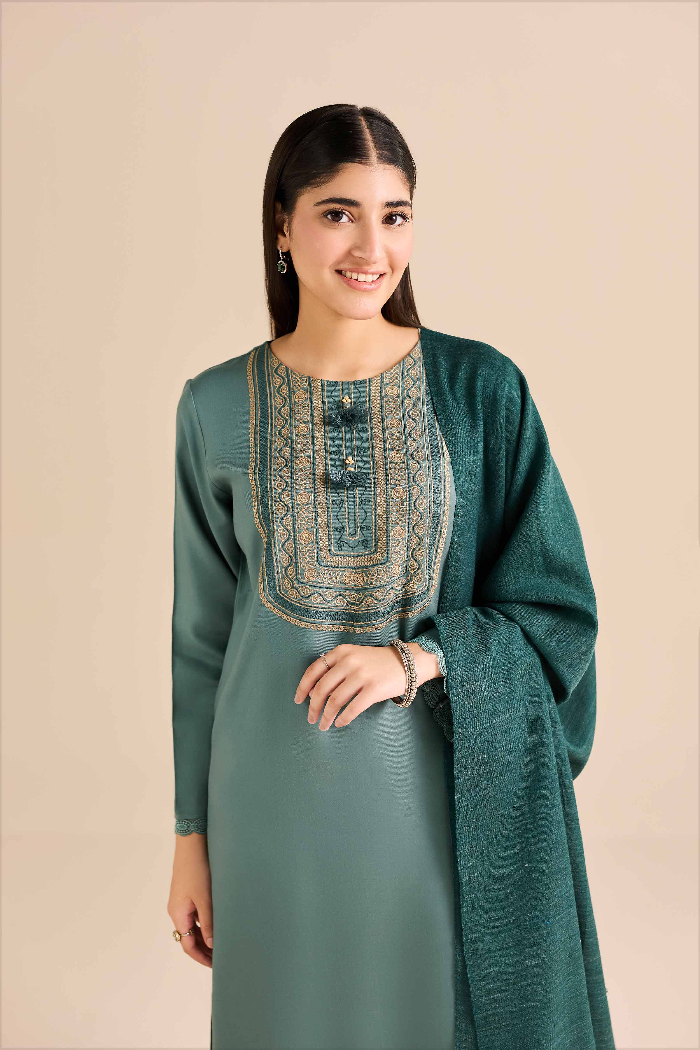 3 Piece - Embroidered Suit - PW25-423 - Image 6