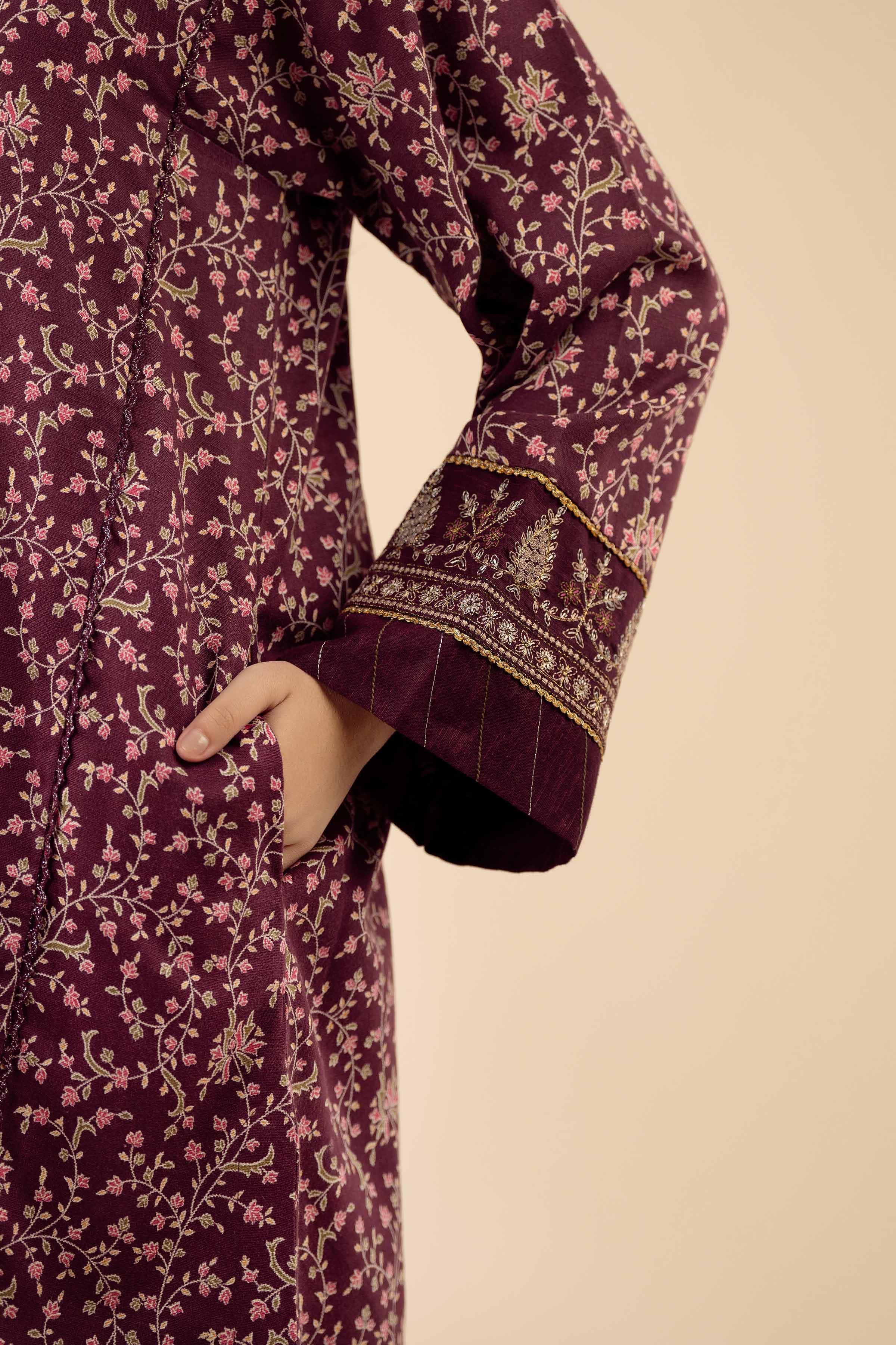 3 Piece - Printed Embroidered Suit - PW25-429 - Image 7