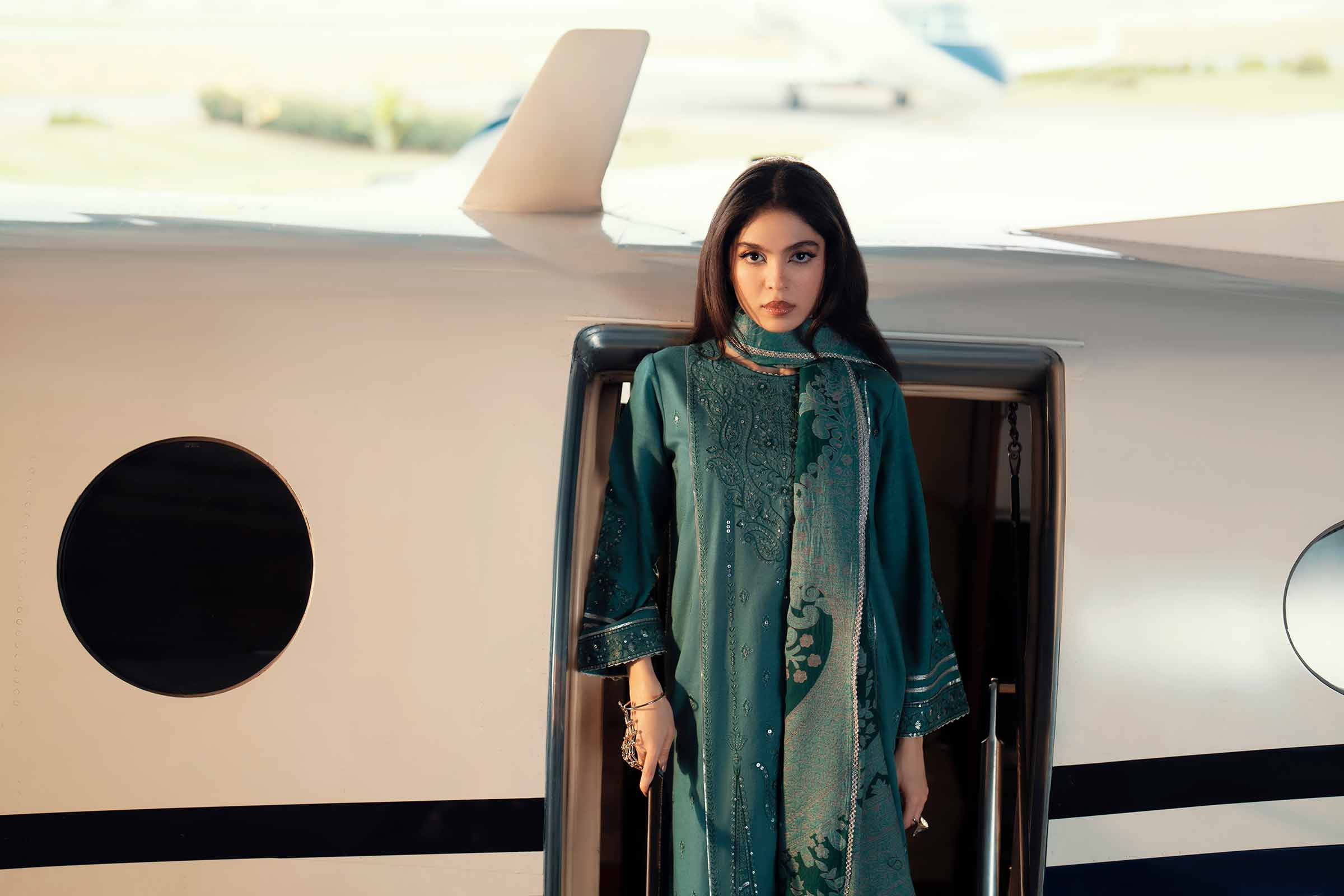 3 Piece - Embroidered Suit - PW25-435 - Image 3