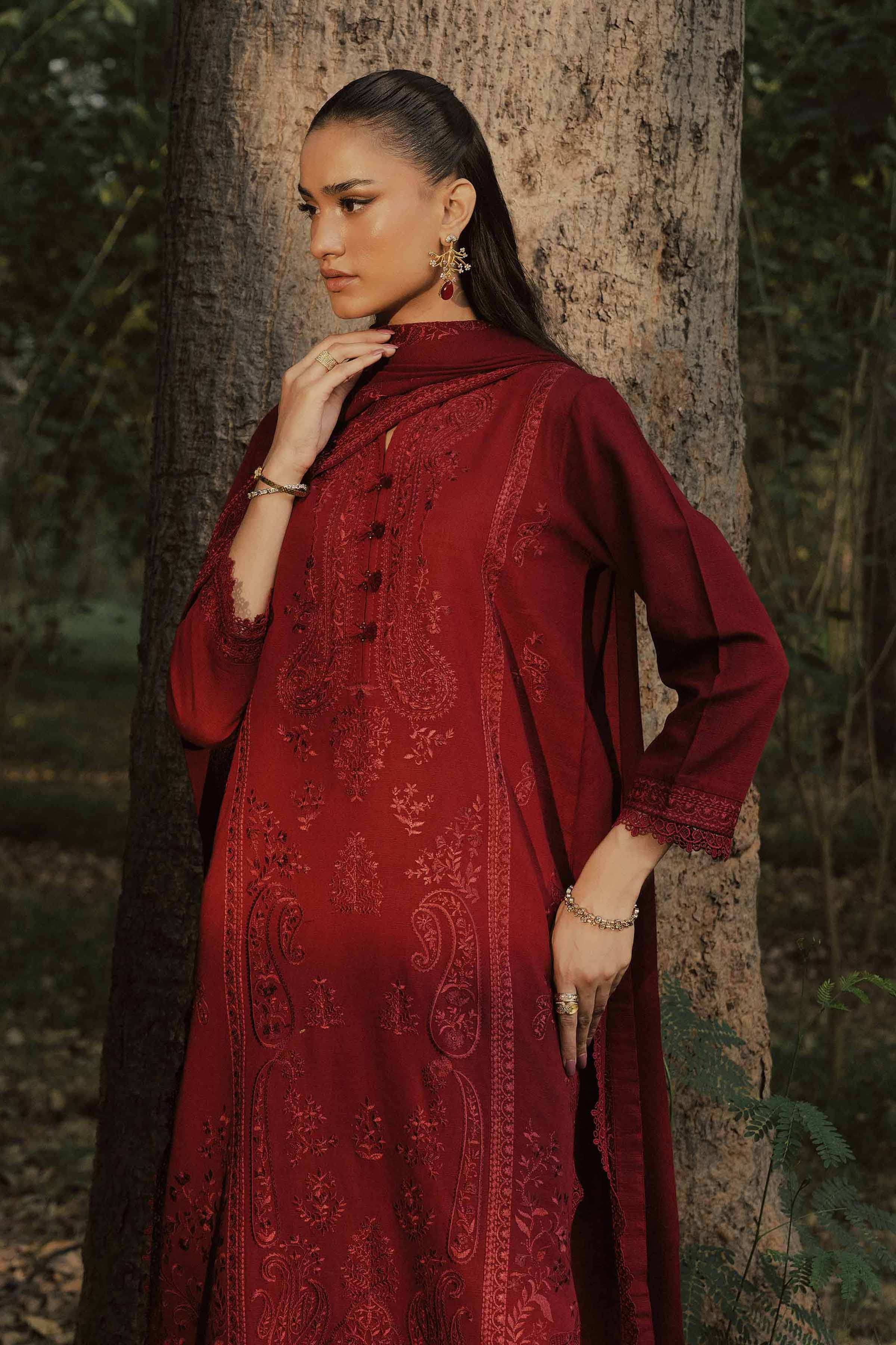 3 Piece - Embroidered Suit - PW25-439 - Image 2