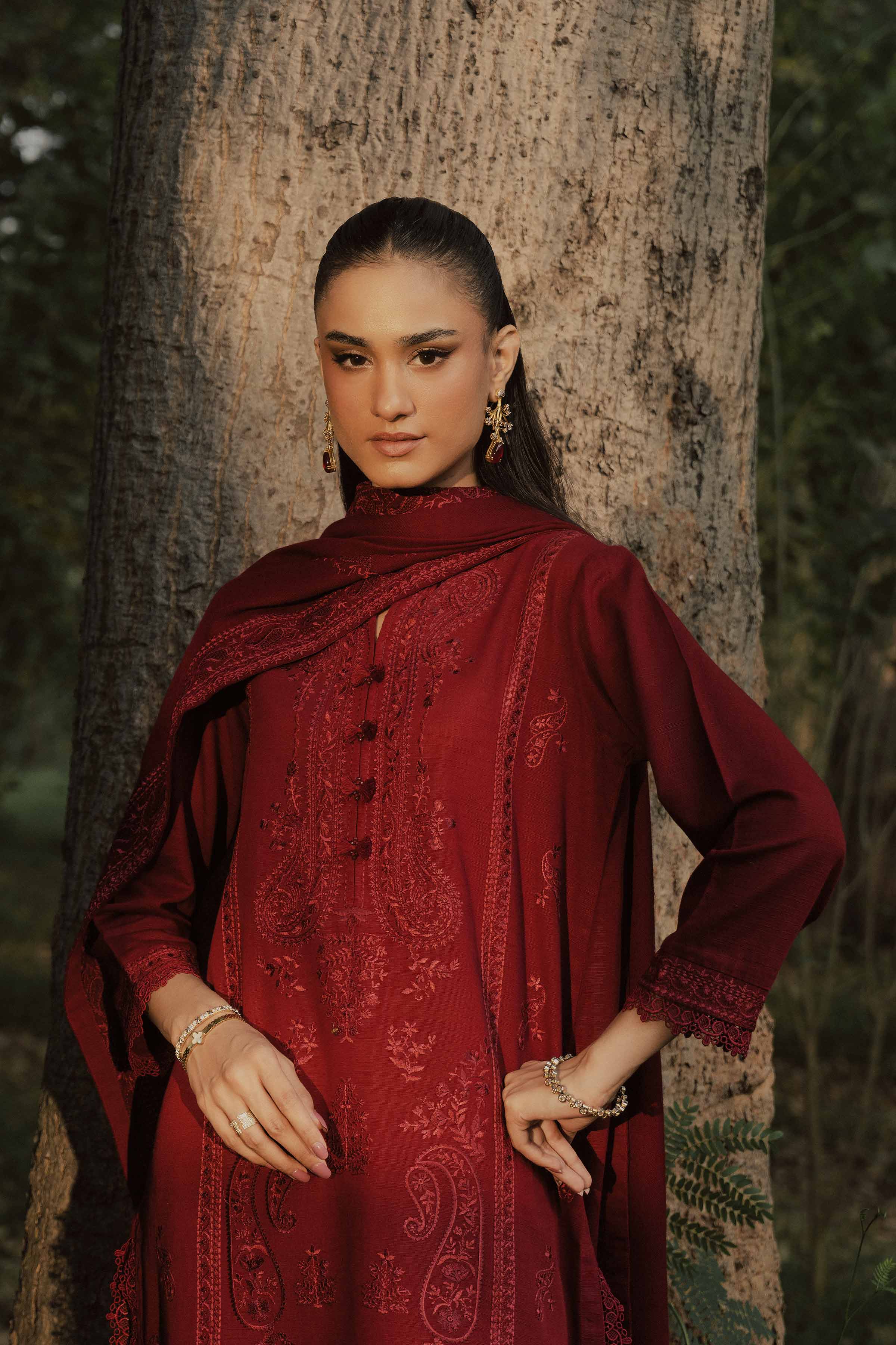3 Piece - Embroidered Suit - PW25-439 - Image 7