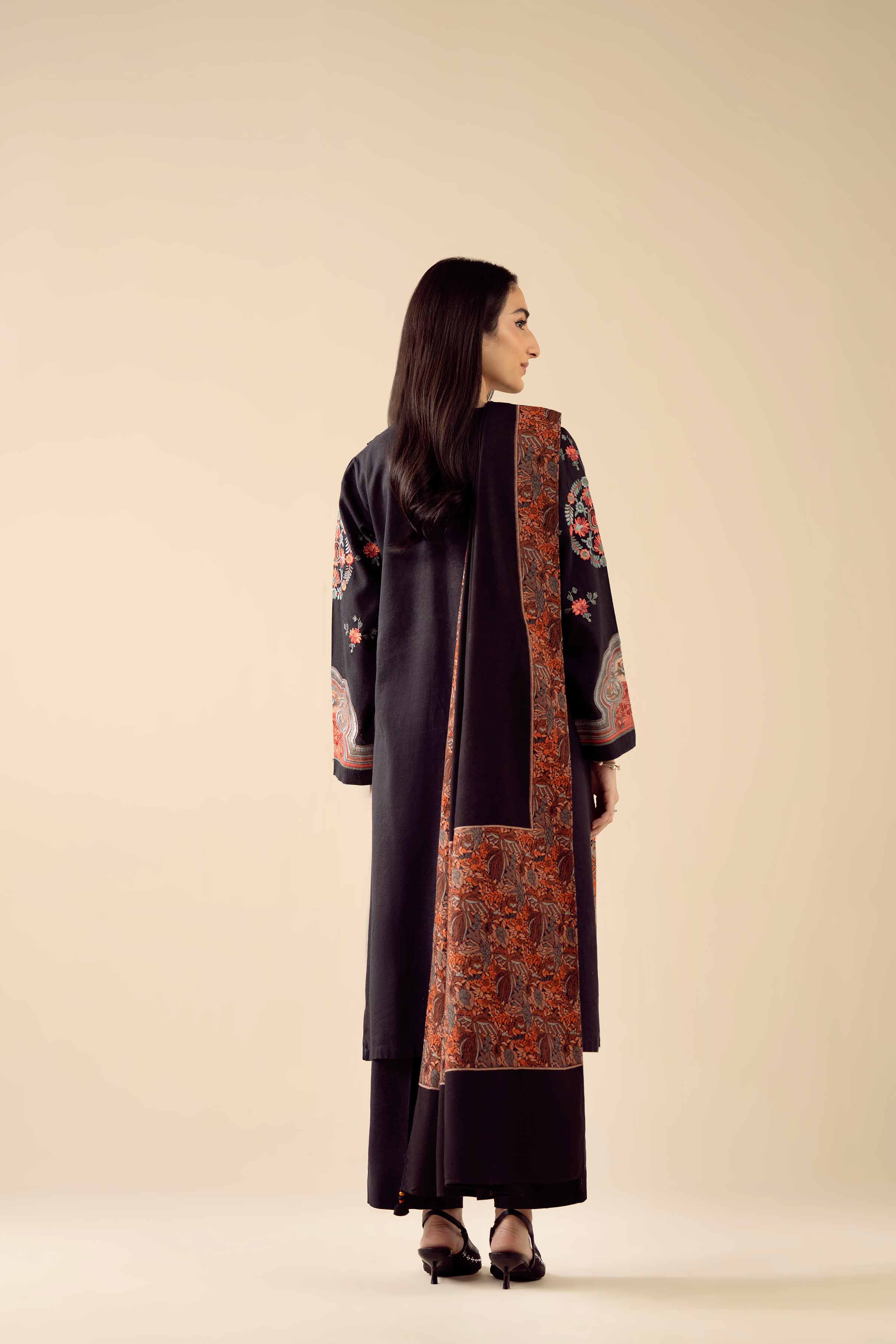 3 Piece - Embroidered Suit - PW25-443 - Image 3