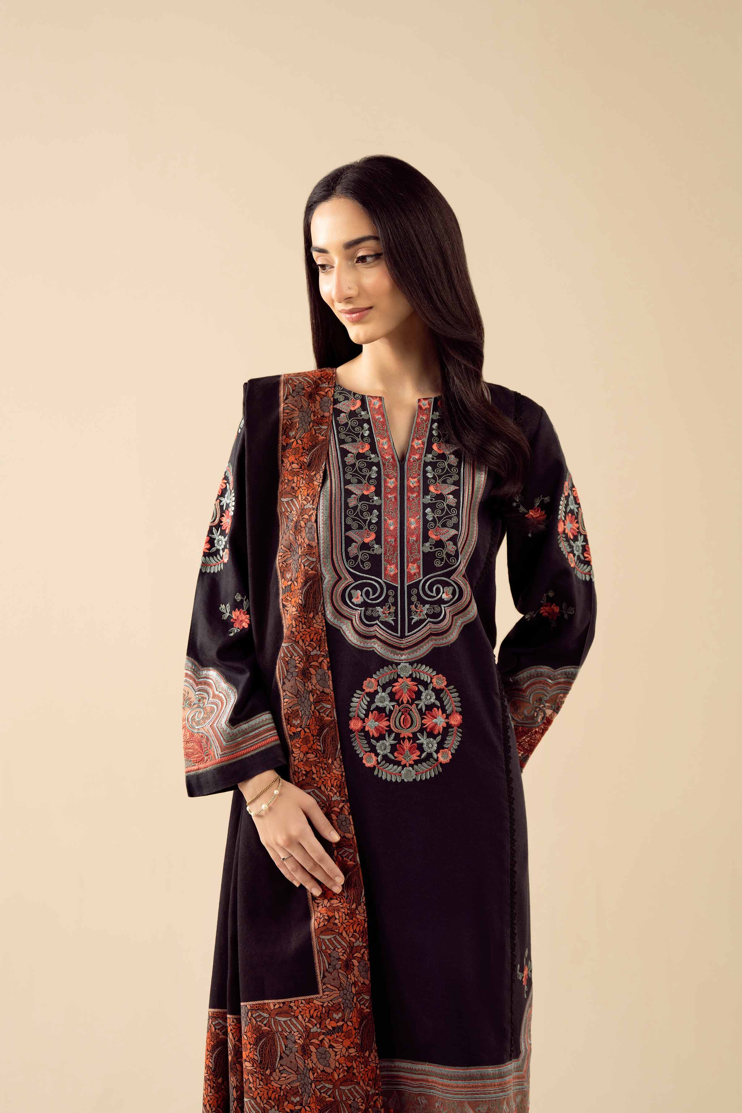 3 Piece - Embroidered Suit - PW25-443 - Image 5