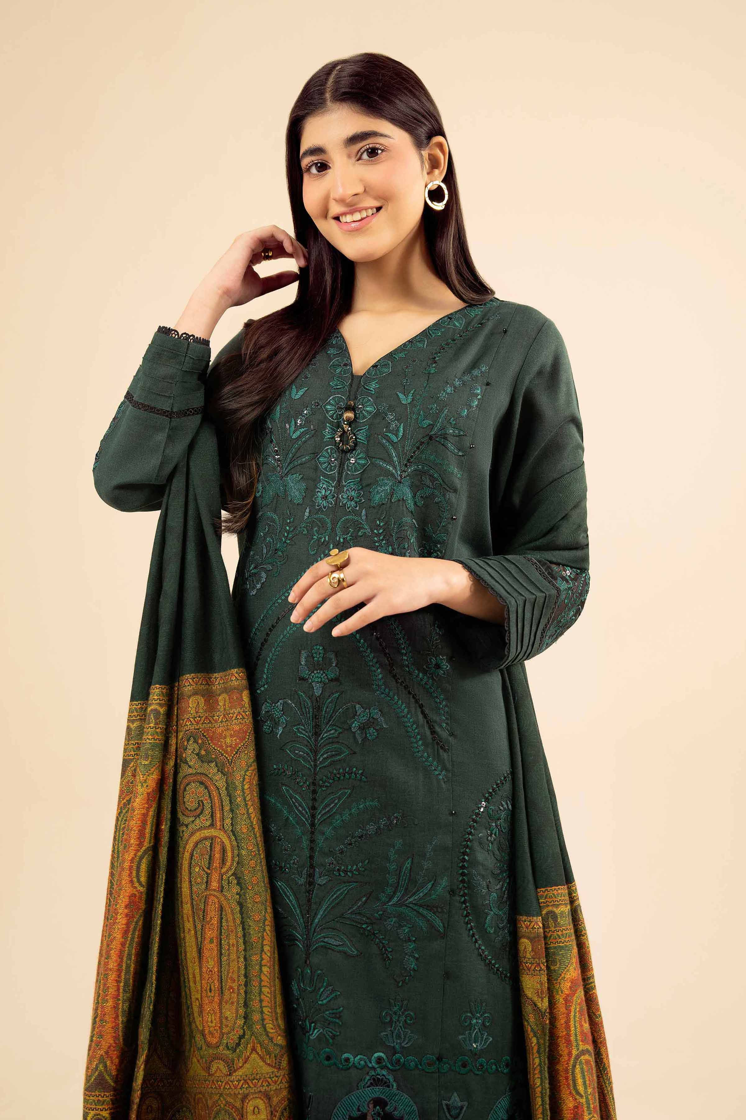 3 Piece - Embroidered Suit - PW25-447 - Image 2