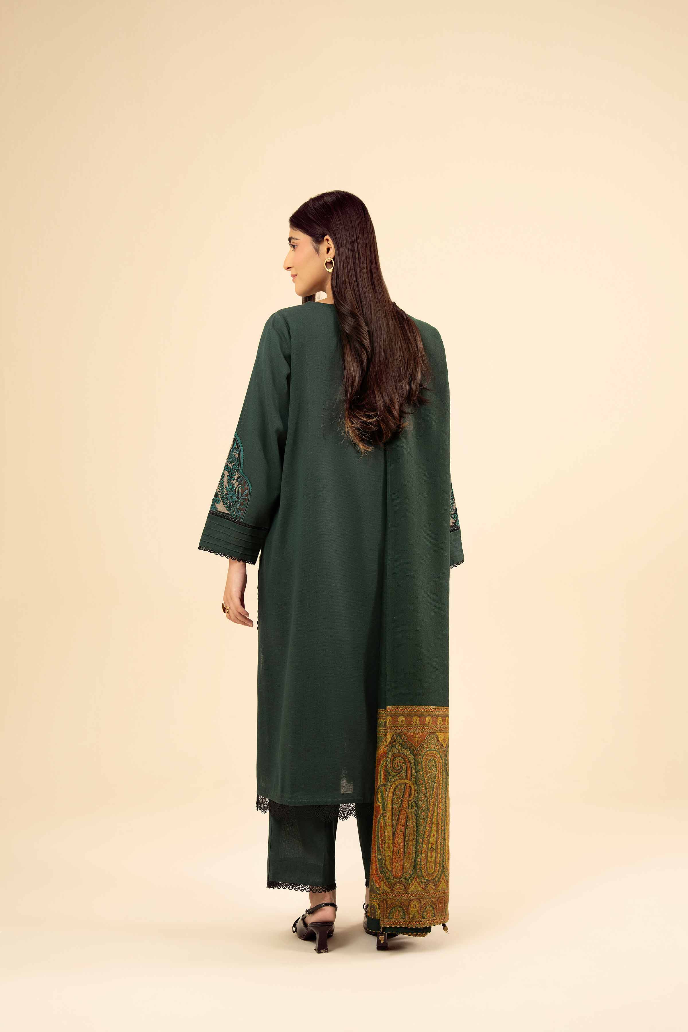 3 Piece - Embroidered Suit - PW25-447 - Image 3