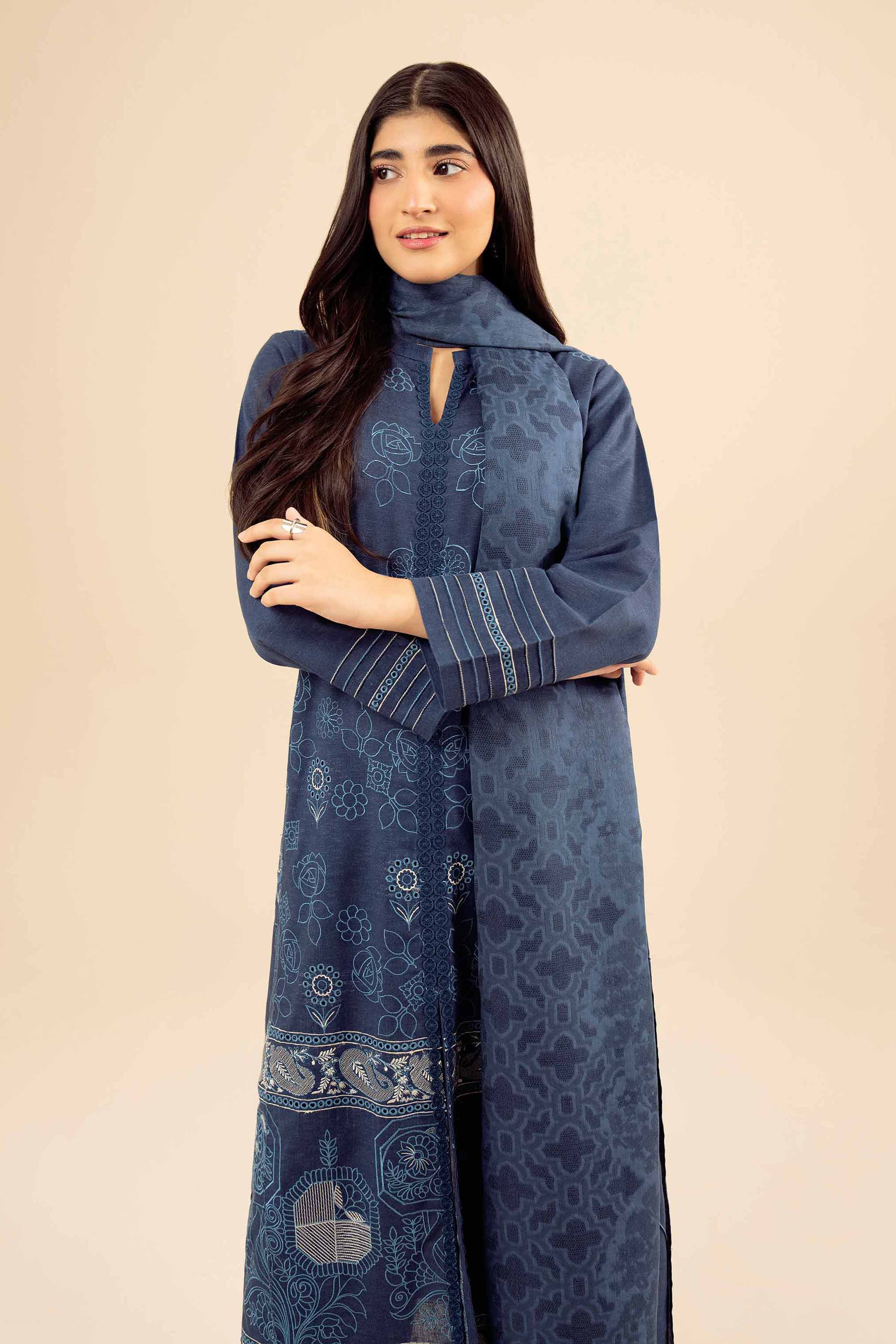 3 Piece - Embroidered Suit - PW25-452 - Image 2