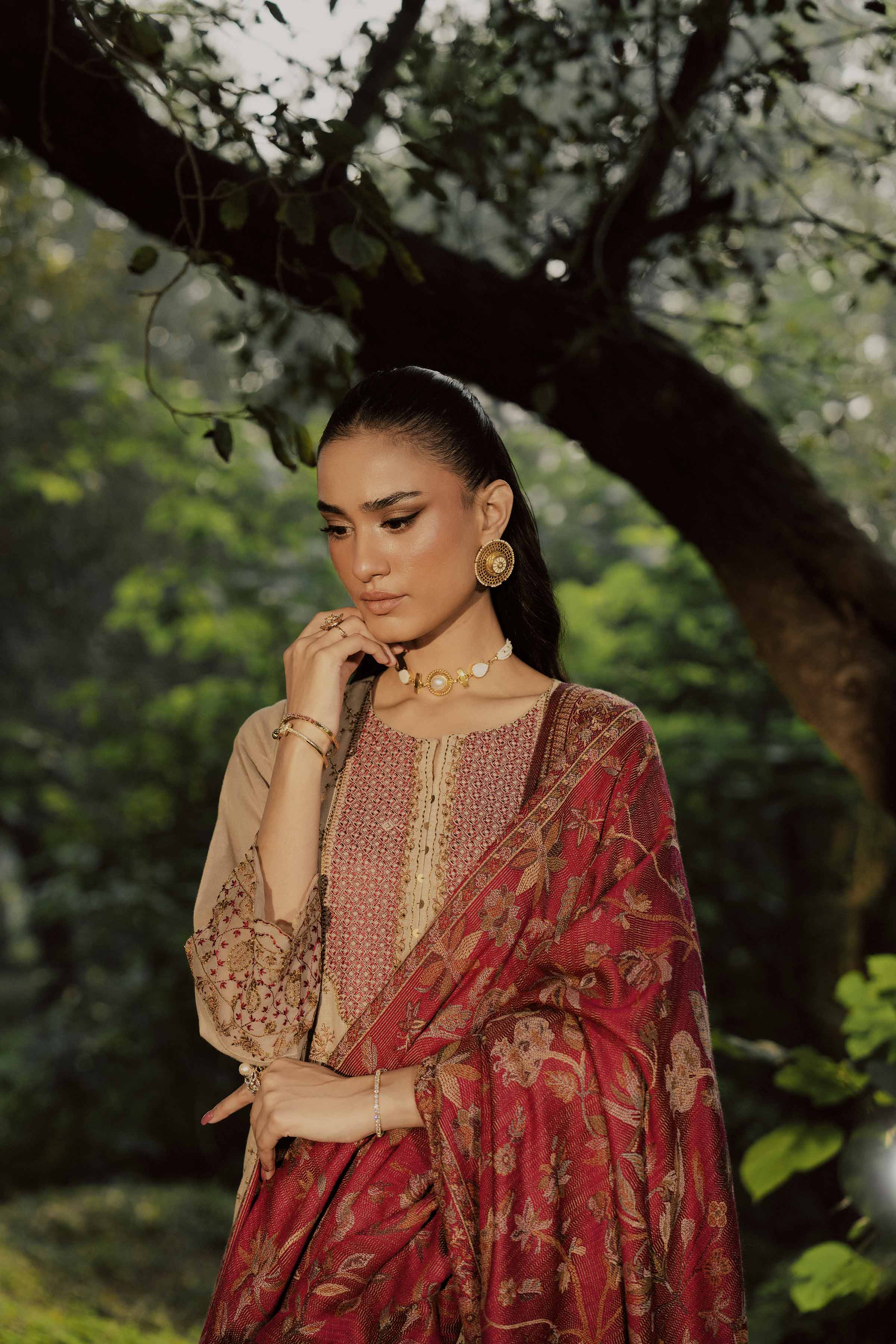 3 Piece - Embroidered Suit - PW25-480 - Image 7