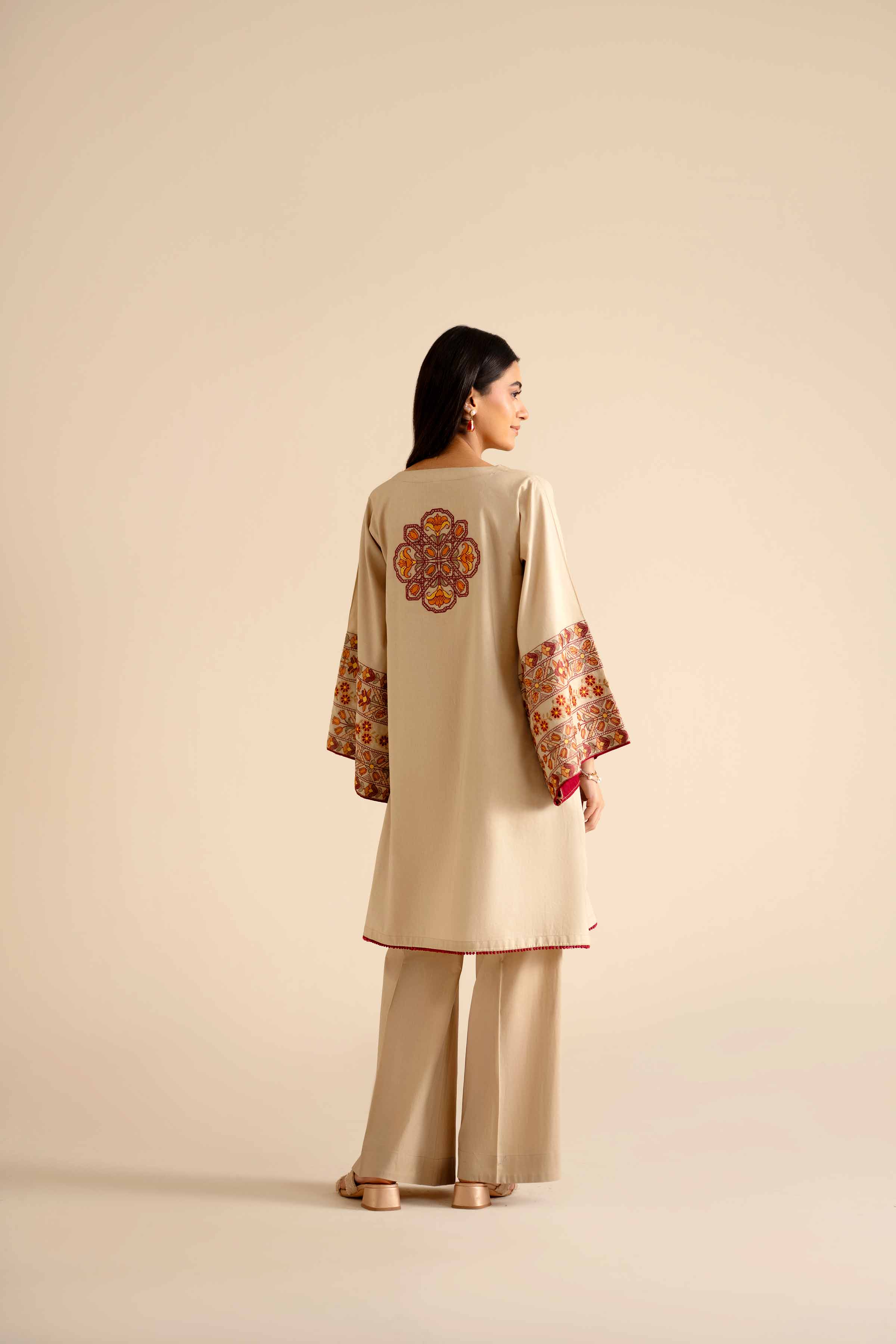 2 Piece - Embroidered Suit - PW25-52 - Image 3