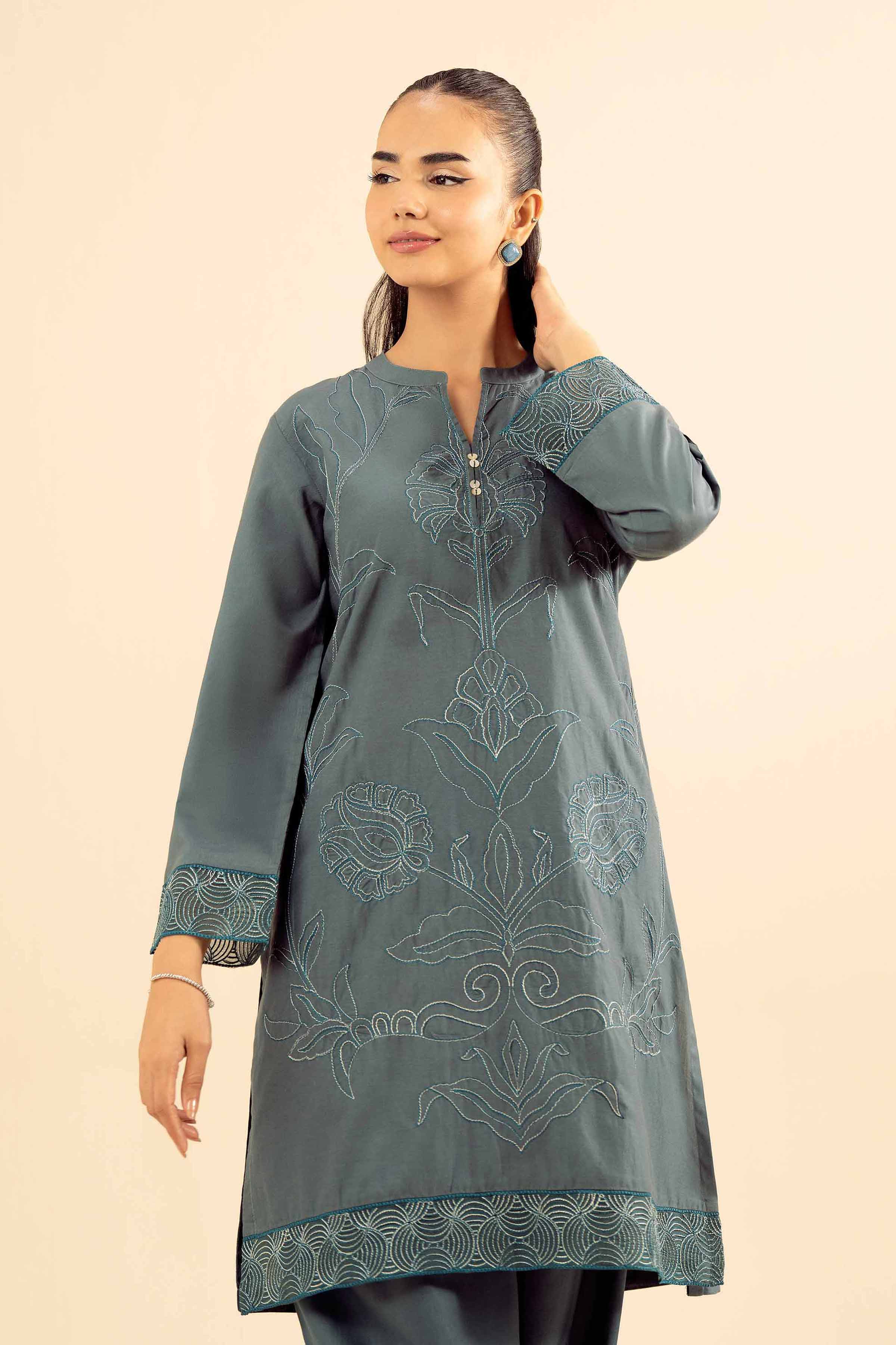 2 Piece - Embroidered Suit - PW25-55 - Image 2