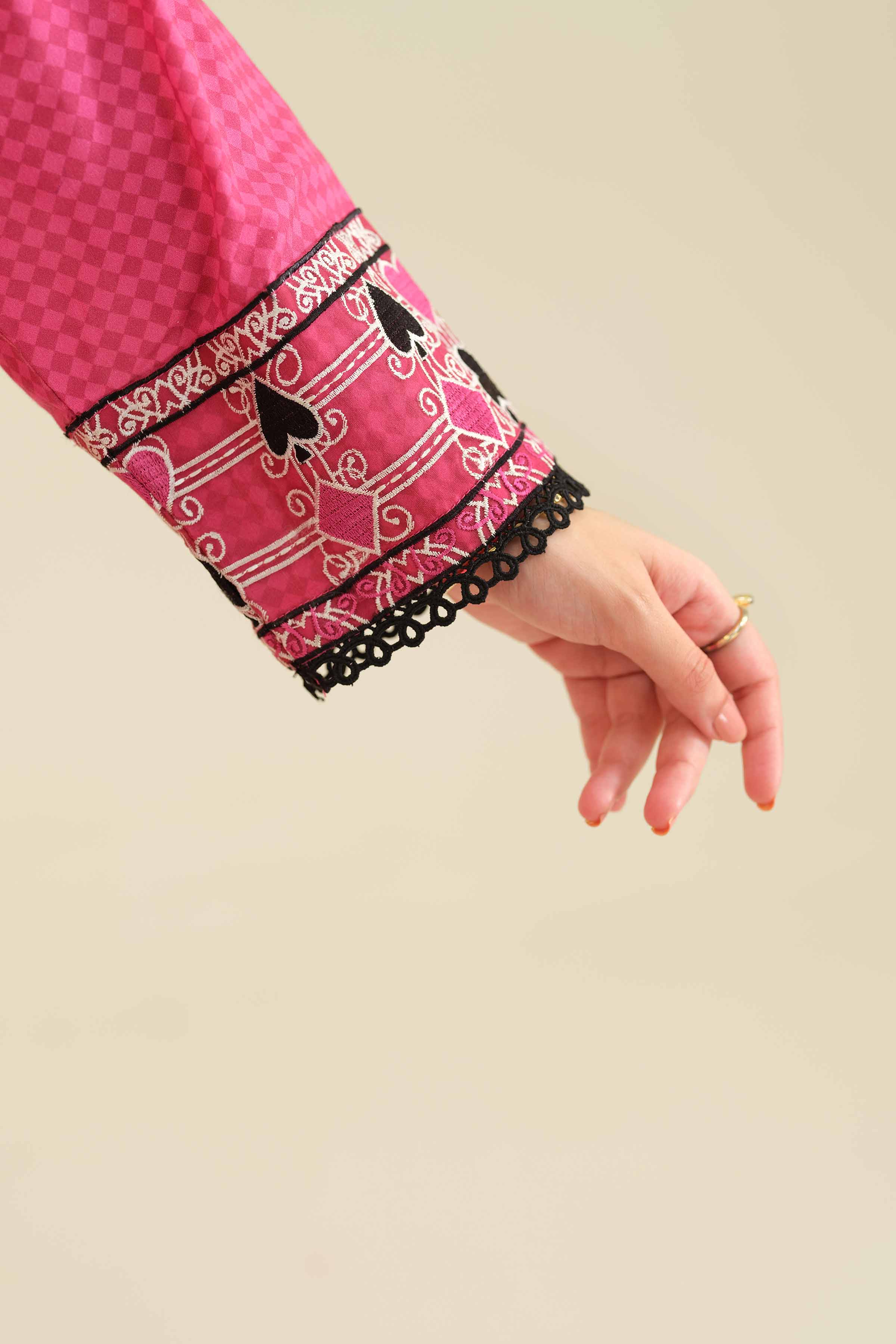 2 Piece - Printed Embroidered Suit - PW25-56 - Image 7