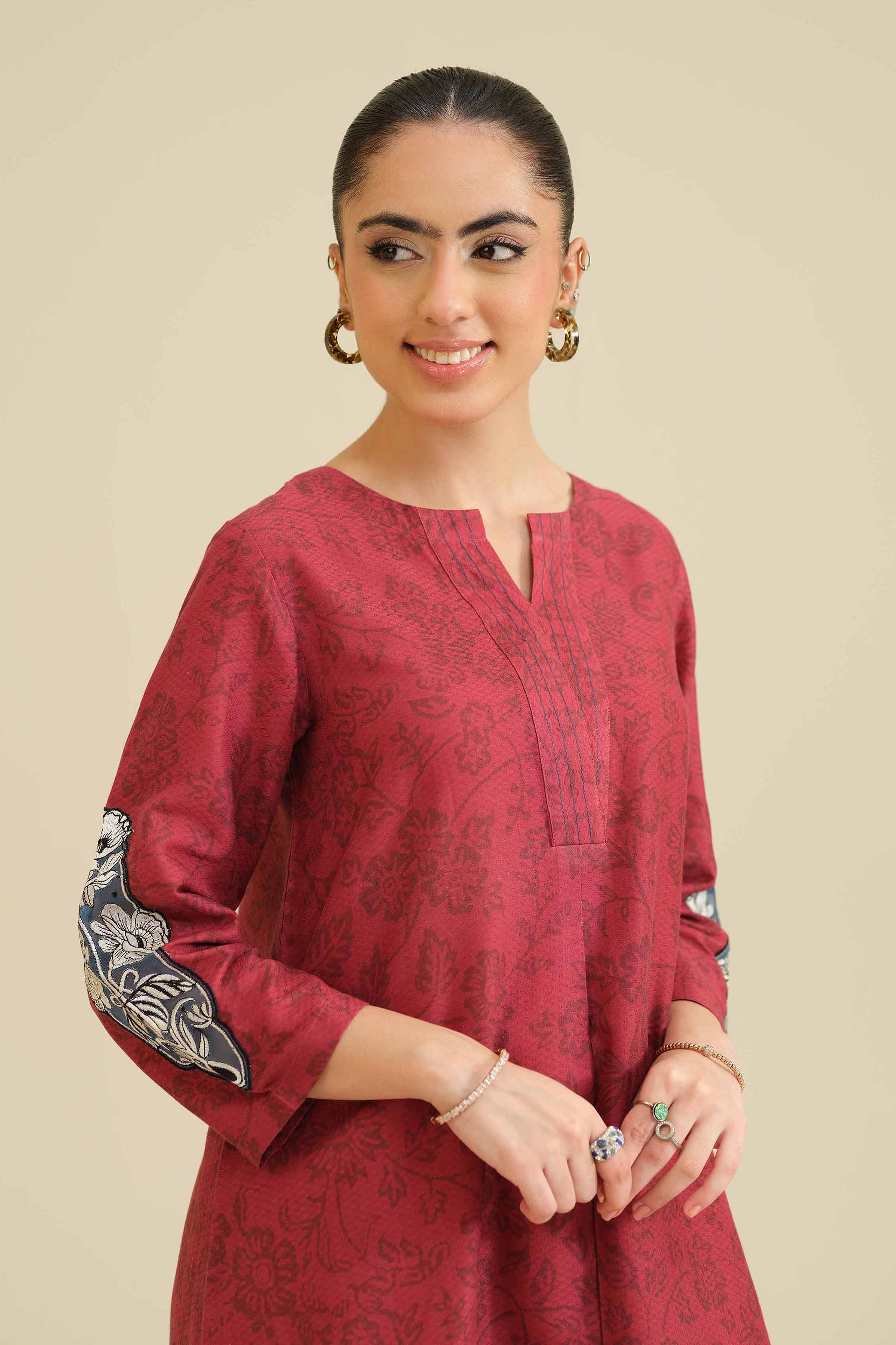 Printed Embroidered Shirt - PW25-563 - Image 2