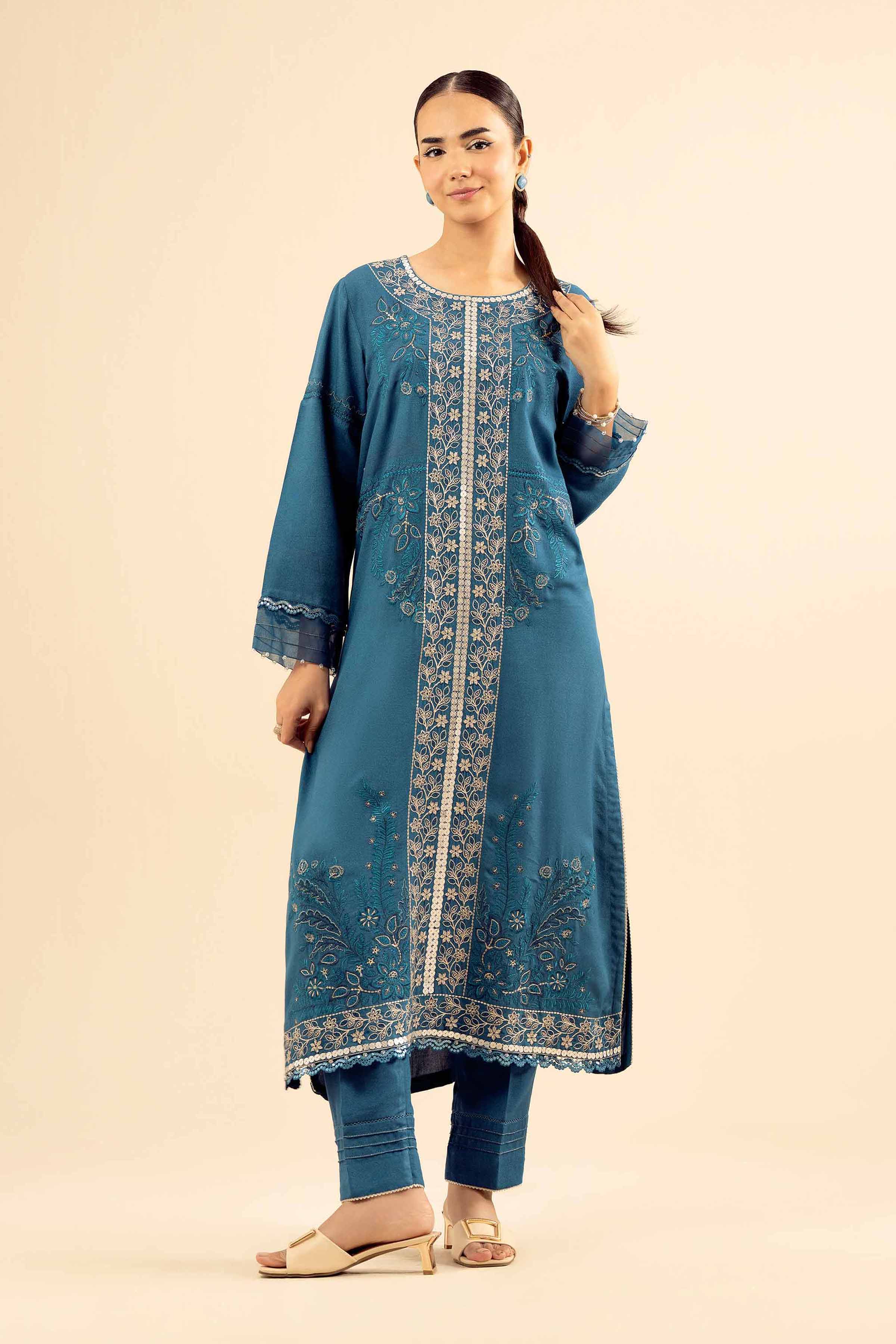 2 Piece - Embroidered Suit - PW25-575 - Image 2