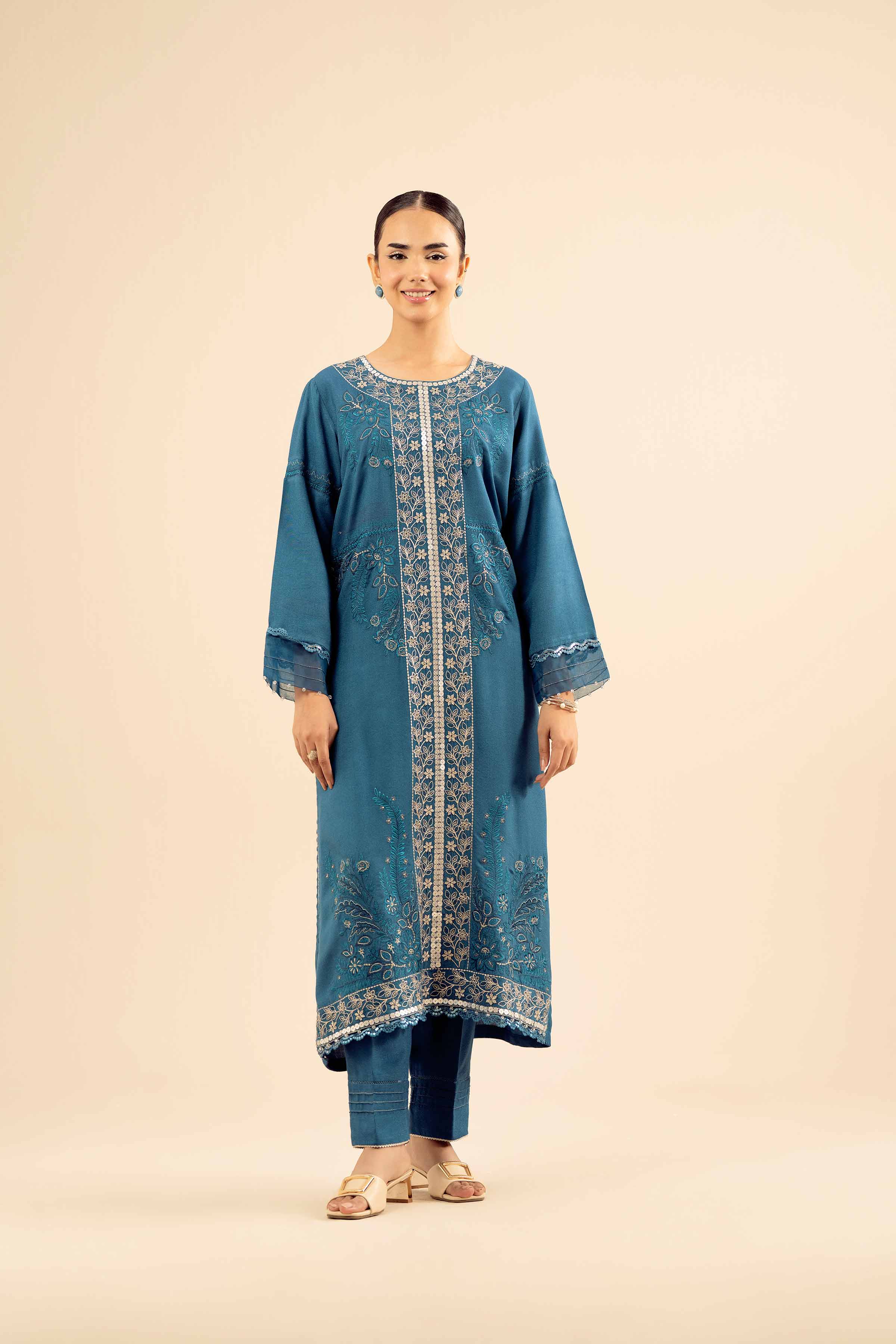 2 Piece - Embroidered Suit - PW25-575 - Image 4