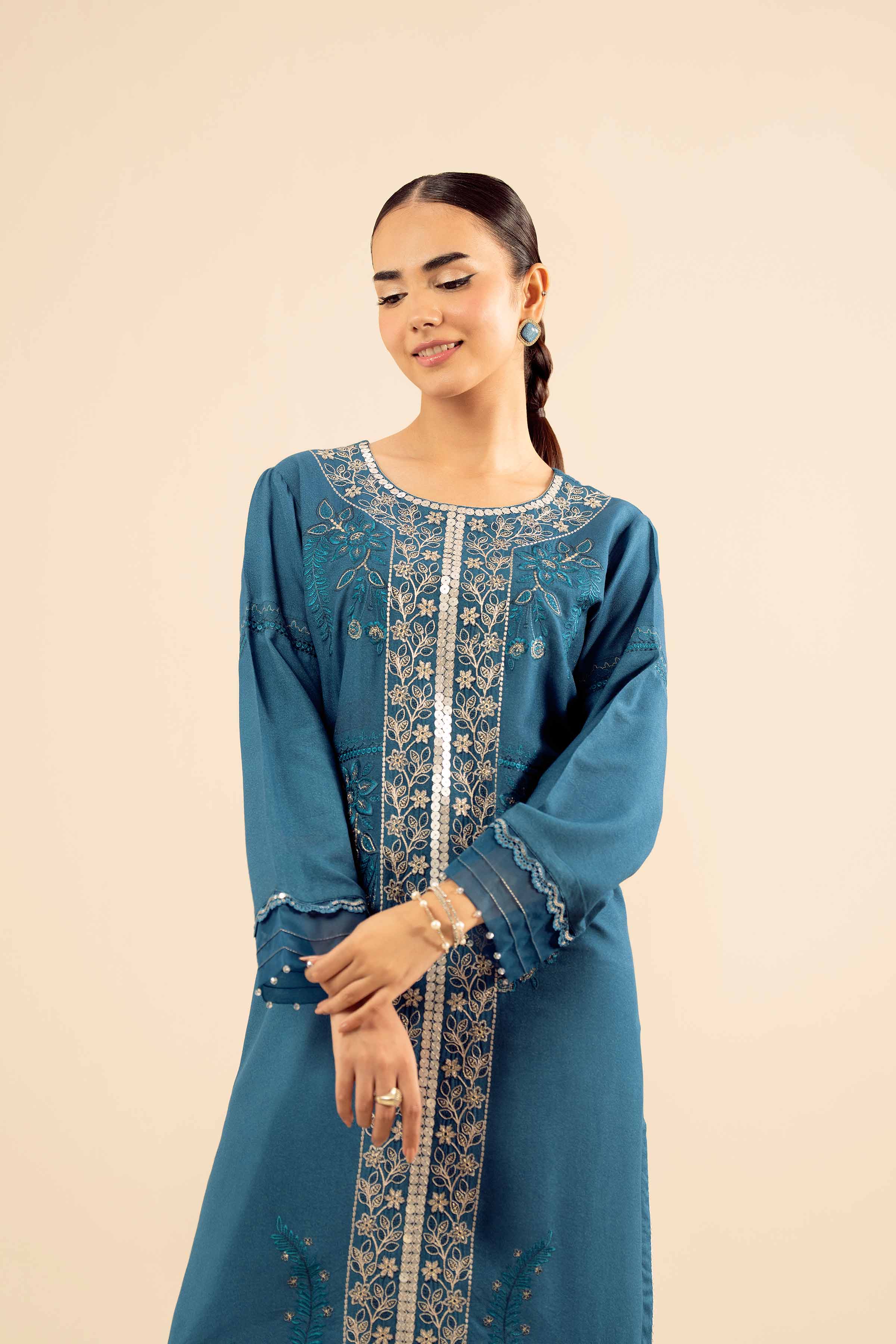 2 Piece - Embroidered Suit - PW25-575 - Image 7