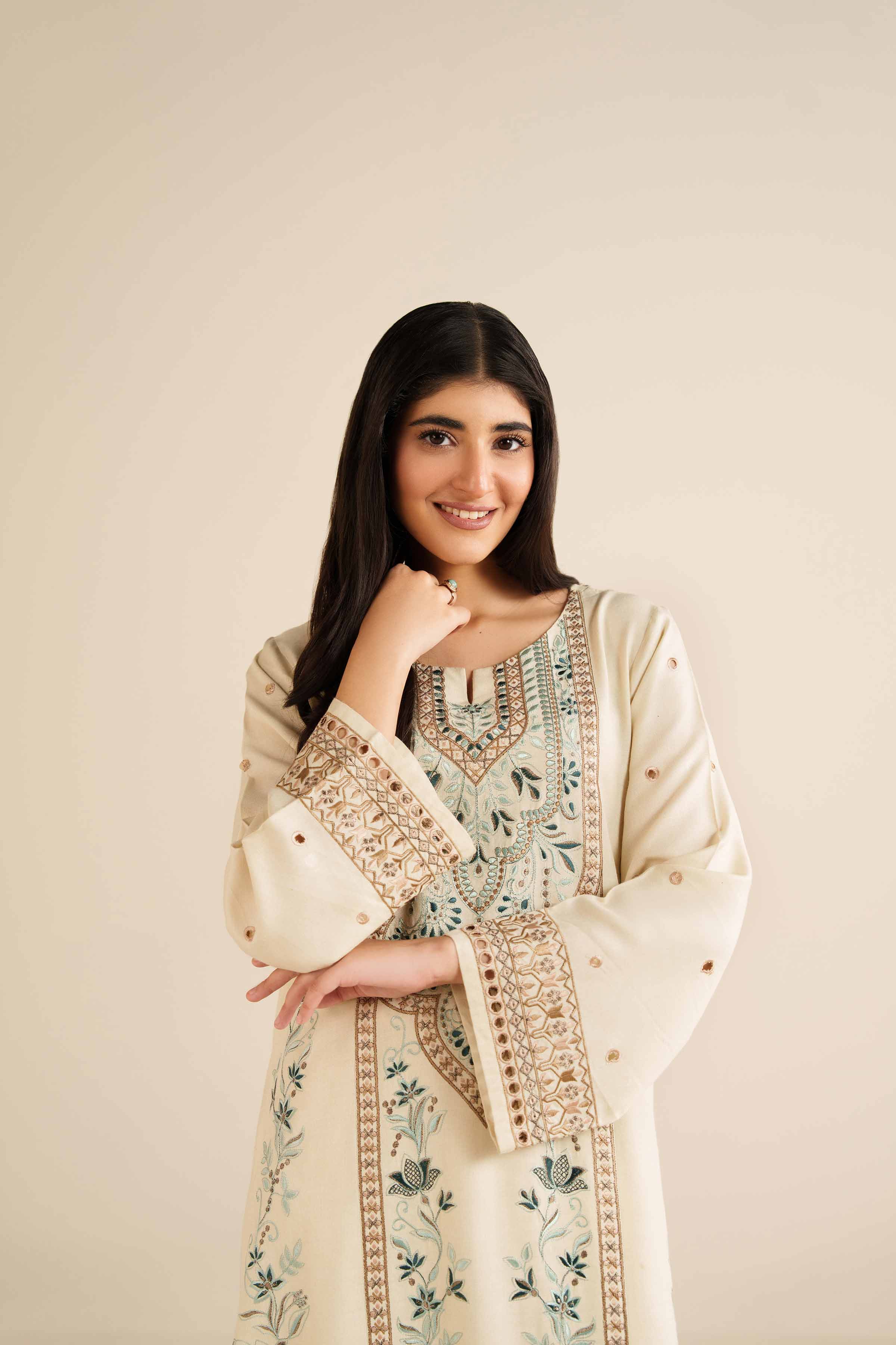 2 Piece - Embroidered Suit - PW25-576 - Image 6