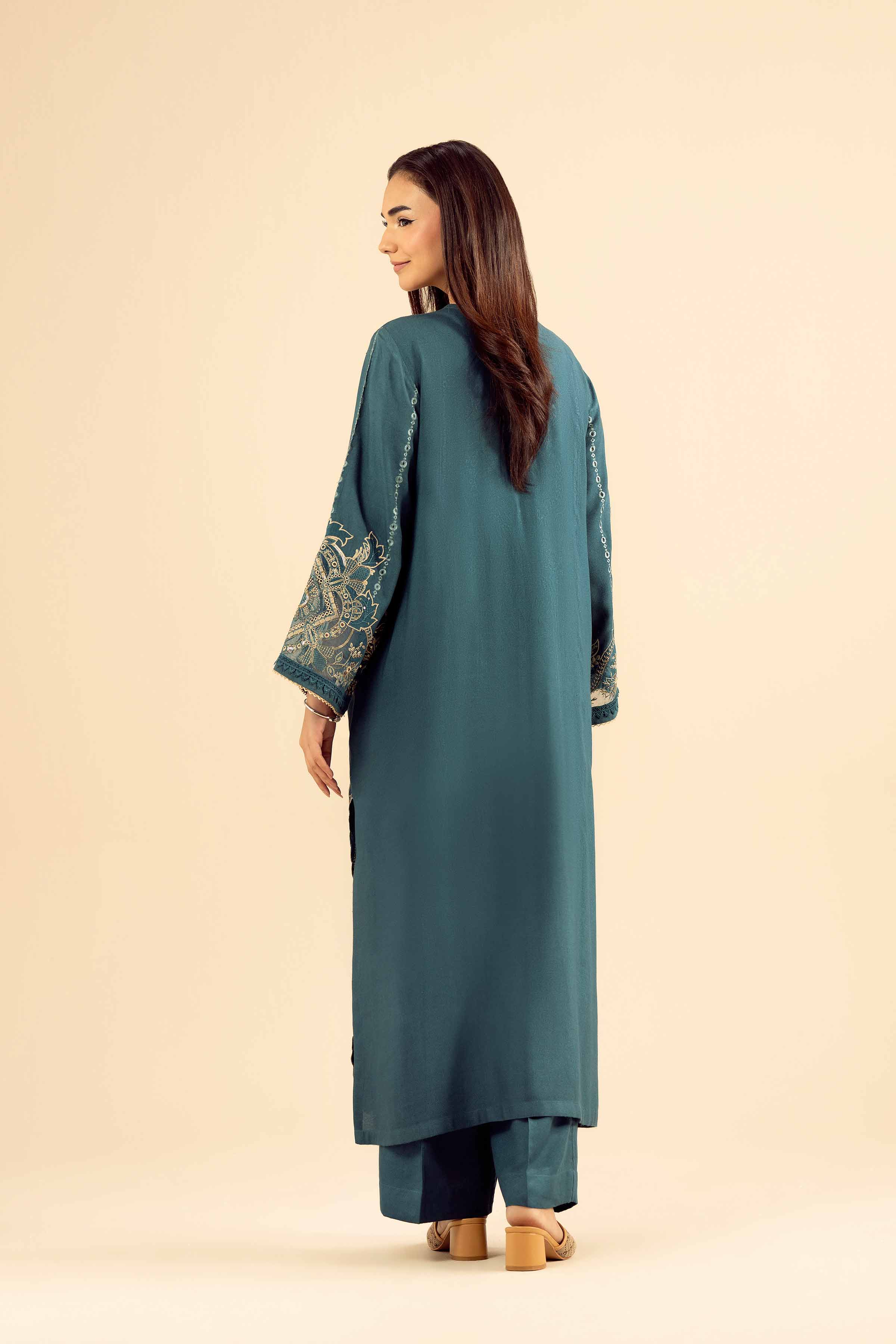 2 Piece - Embroidered Suit - PW25-578 - Image 3
