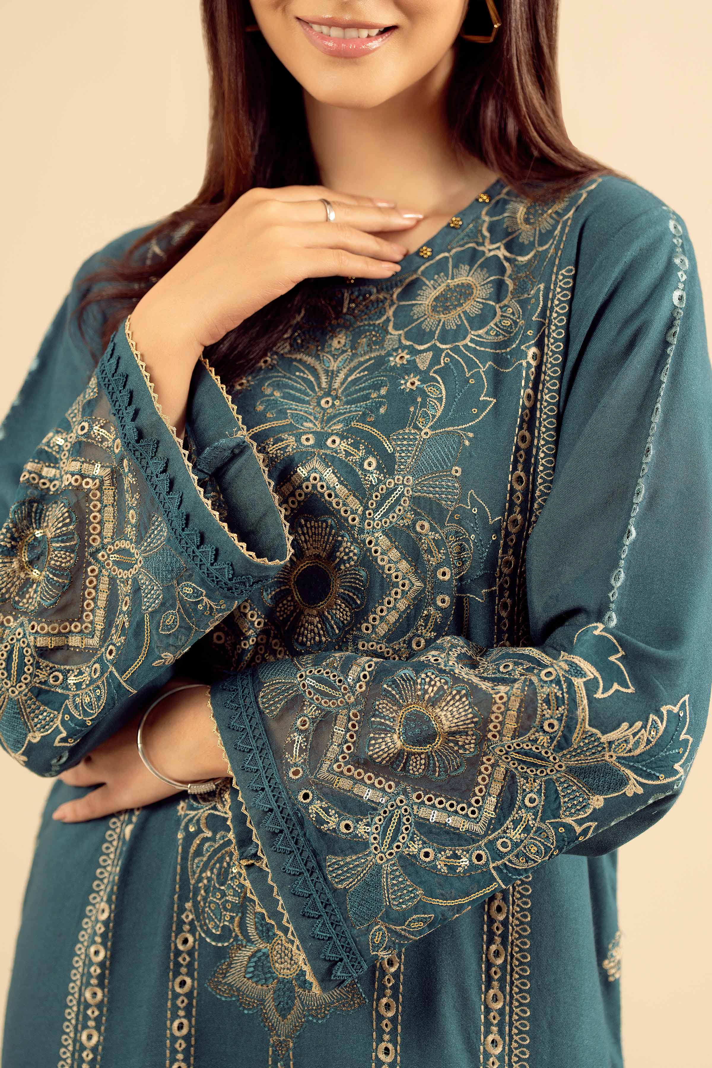 2 Piece - Embroidered Suit - PW25-578 - Image 7