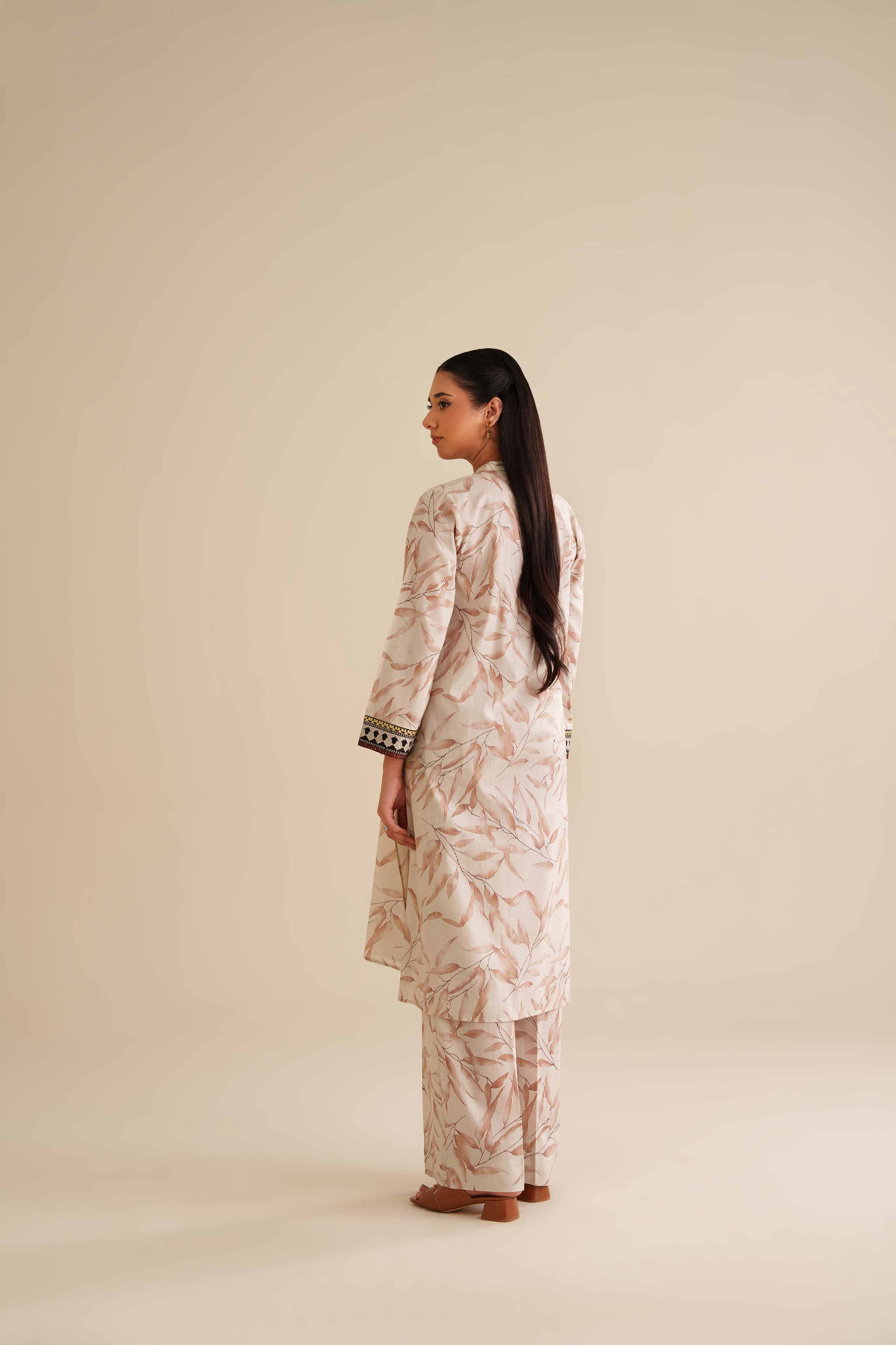 2 Piece - Printed Embroidered Suit - PW25-58 - Image 3