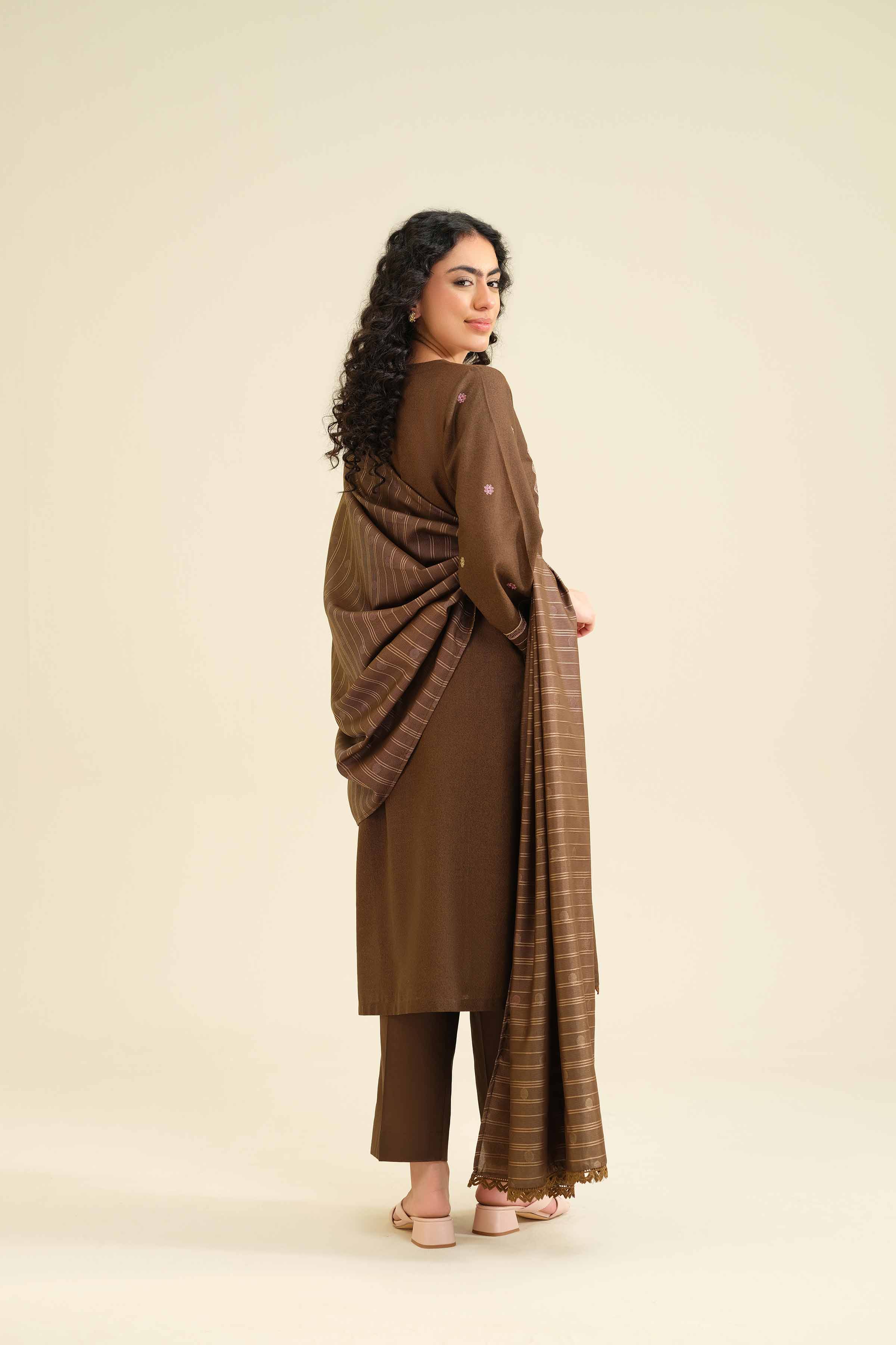 3 Piece - Embroidered Suit - PW25-63 - Image 3