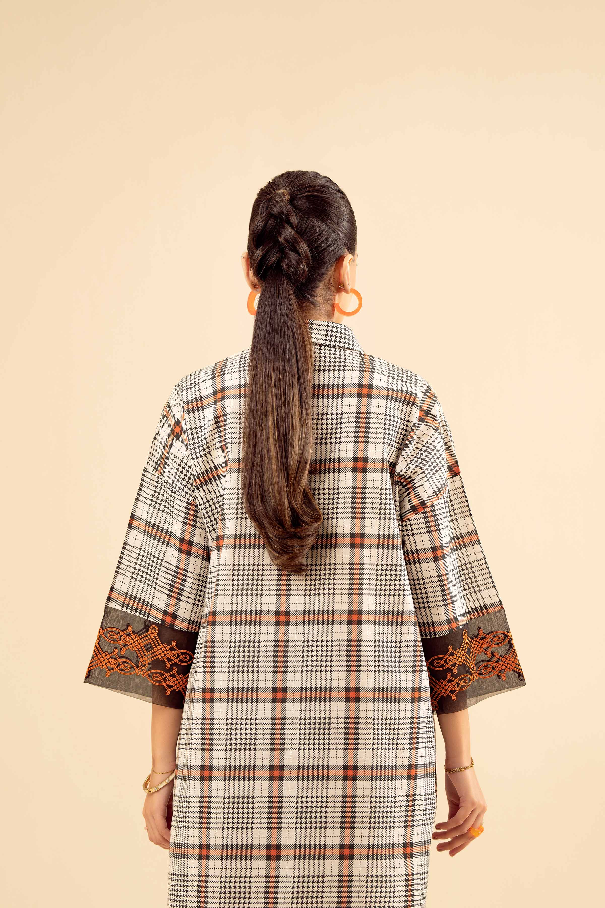 2 Piece - Printed Embroidered Suit - PW25-66 - Image 3