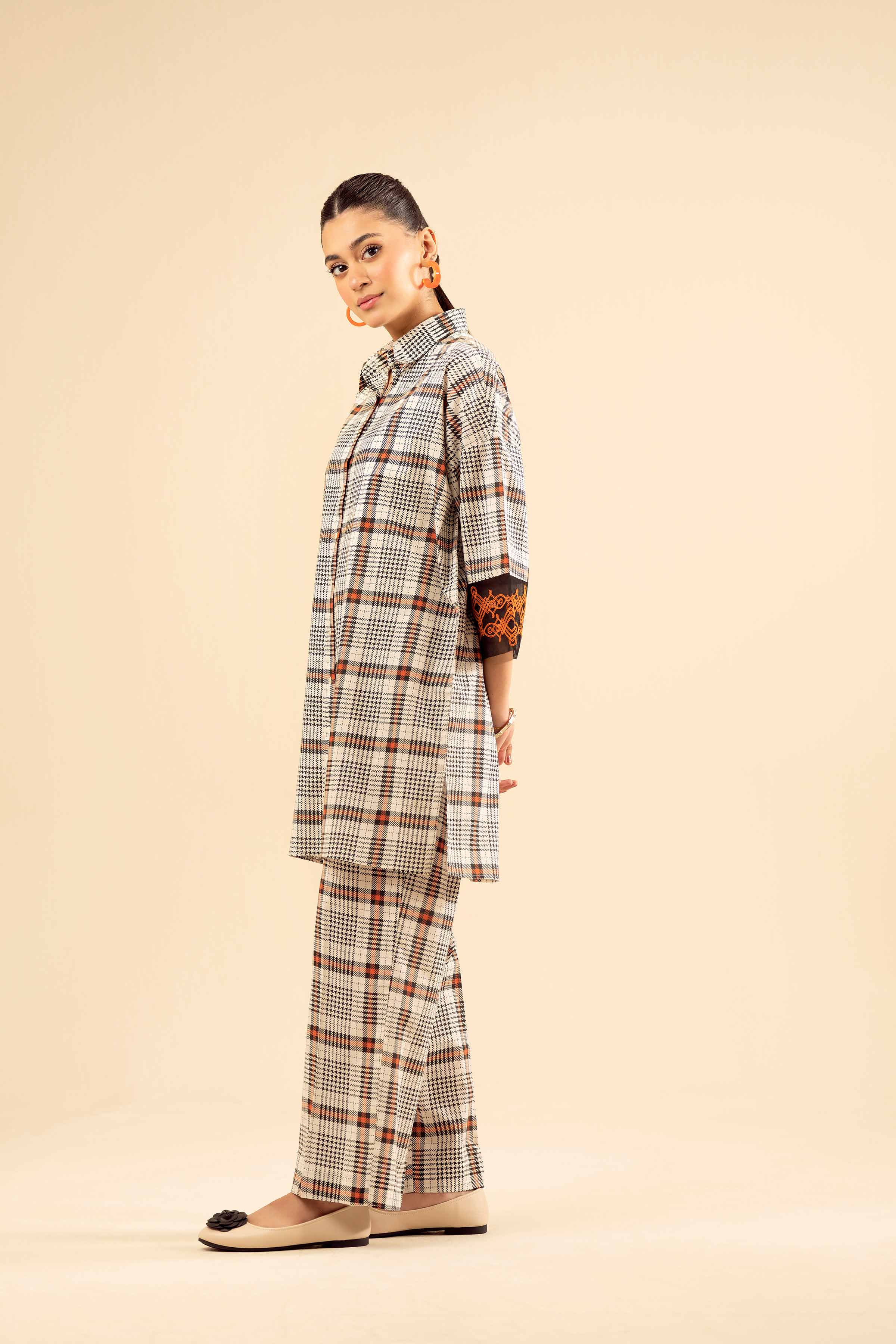 2 Piece - Printed Embroidered Suit - PW25-66 - Image 4