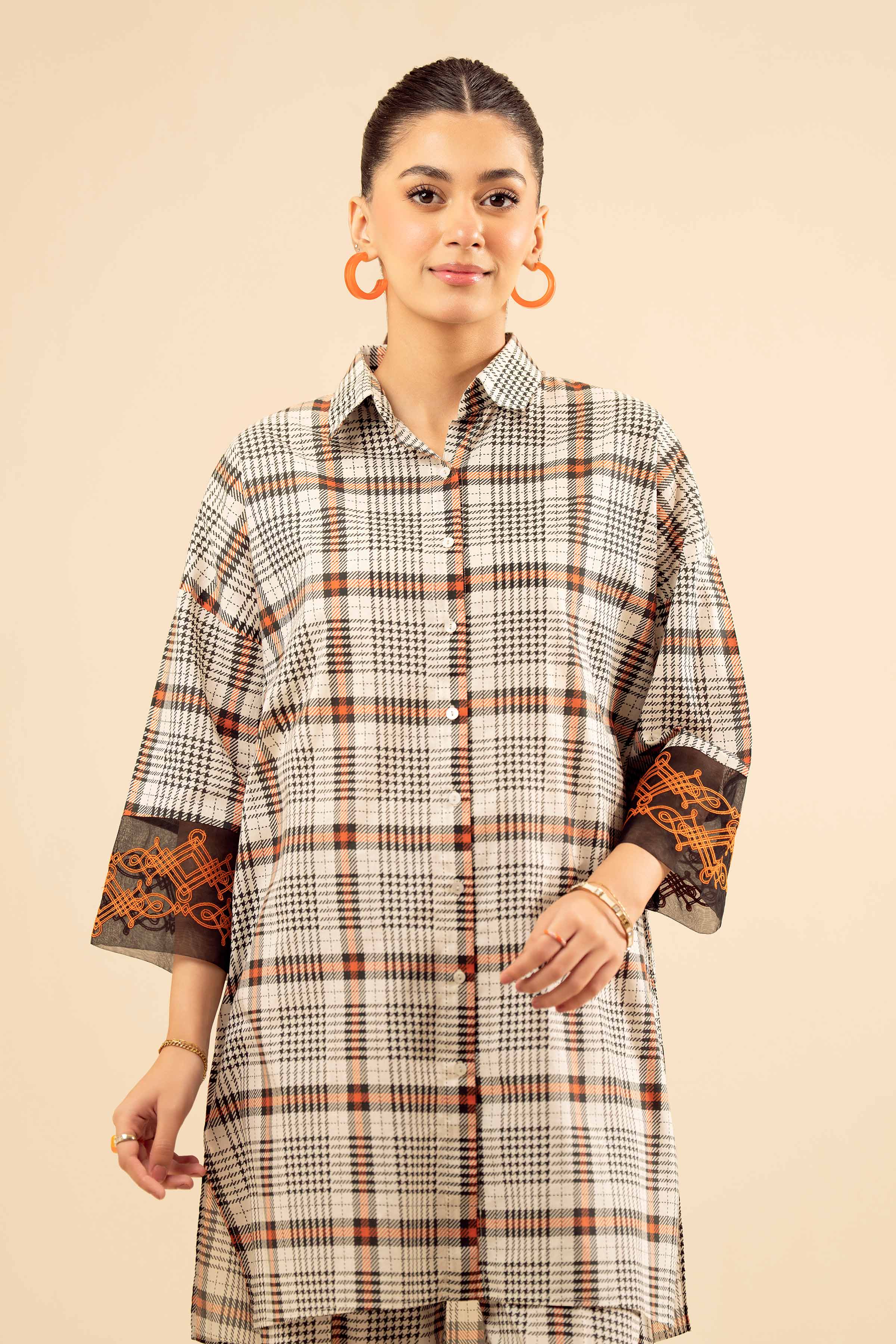 2 Piece - Printed Embroidered Suit - PW25-66 - Image 6